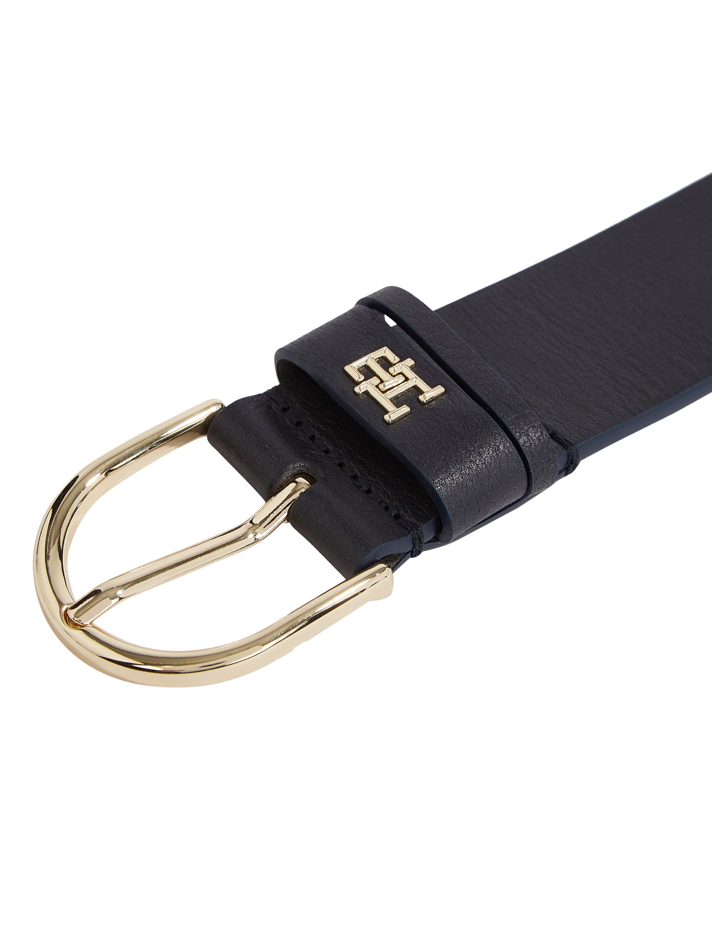 Tommy Hilfiger Ledergürtel, mit TH-Monogramm-Emblem (goldene Logo-Schnalle)  kaufen | I\'m walking