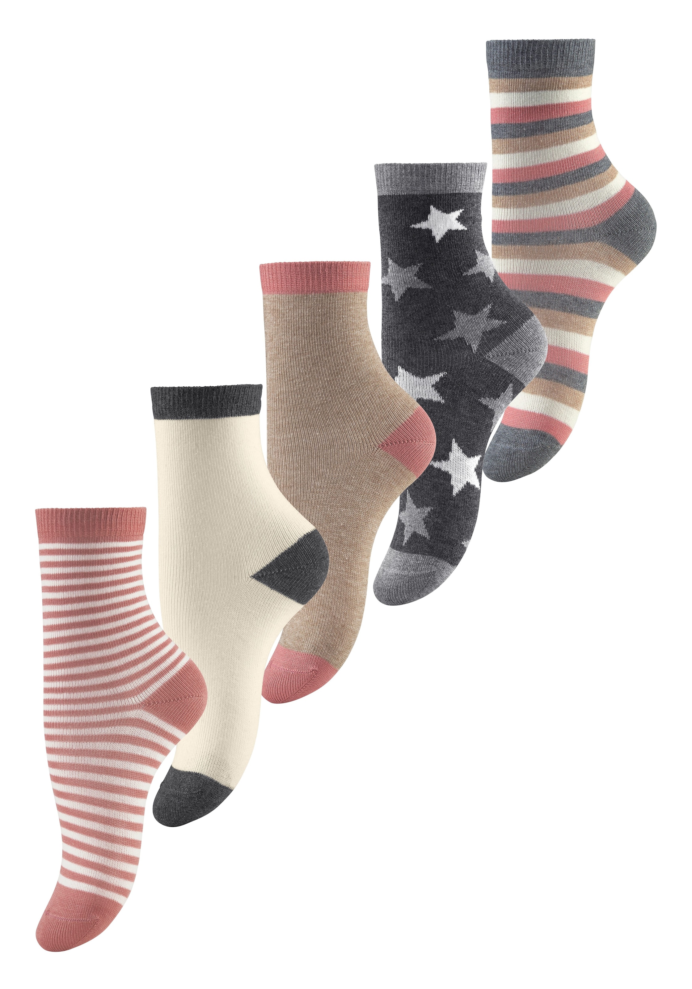 Socken, (5 Paar), in 5 verschiedenen Designs bestellen | I\'m walking | Lange Socken