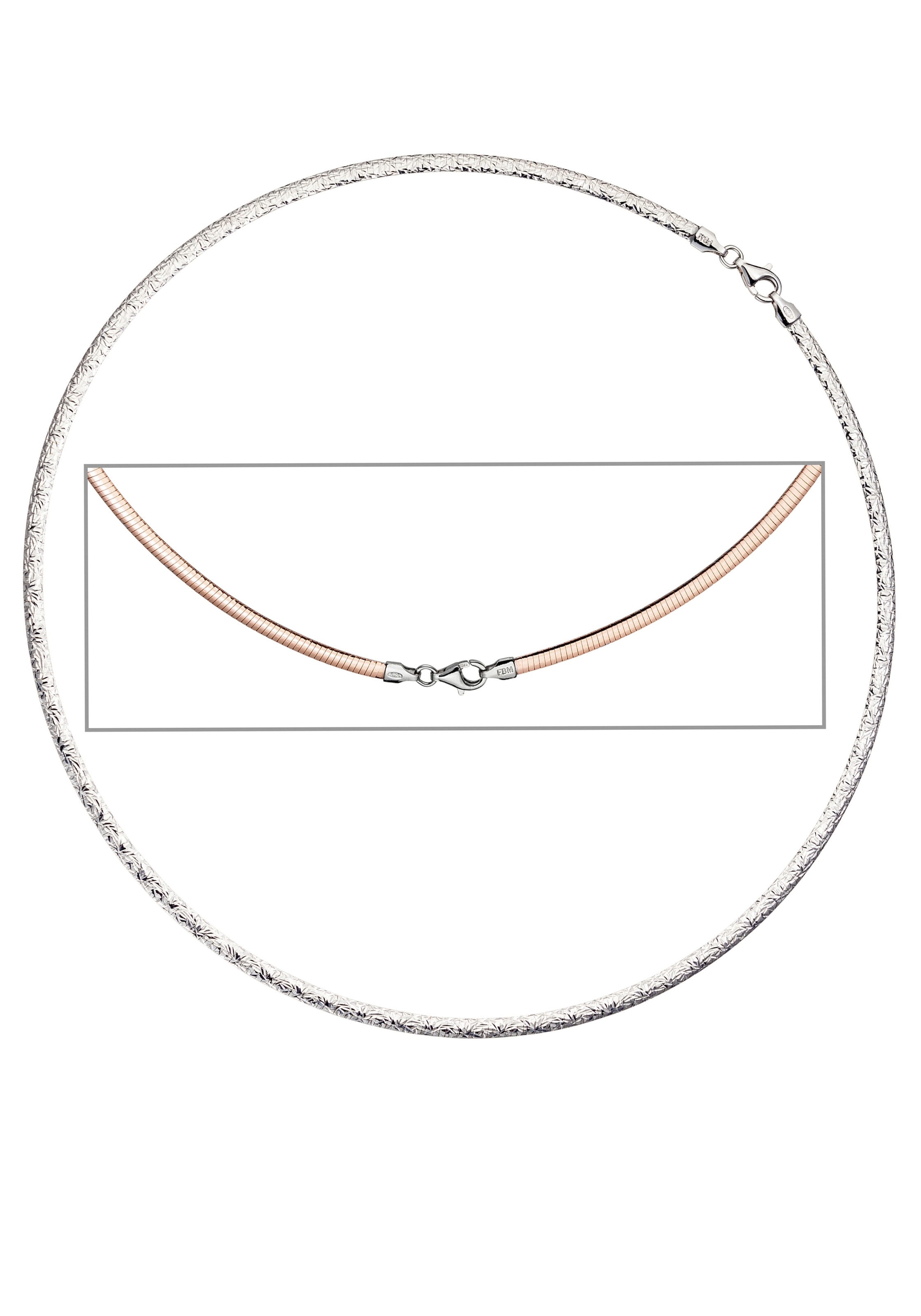 JOBO Halsreif »Halskette«, 925 Silber roségold vergoldet 45 cm bestellen |  I\'m walking