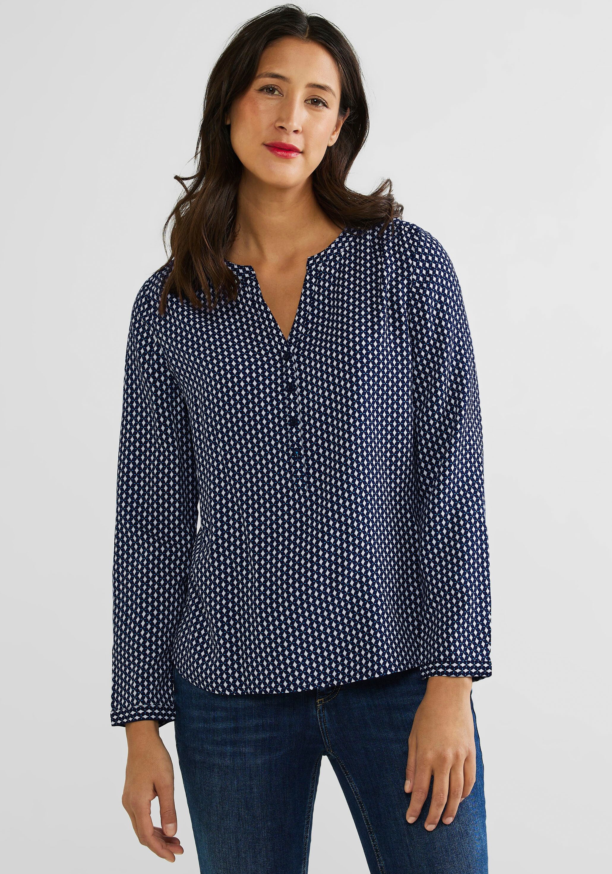 STREET ONE Schlupfbluse Style Bamika mit Rhombus Minimalprint