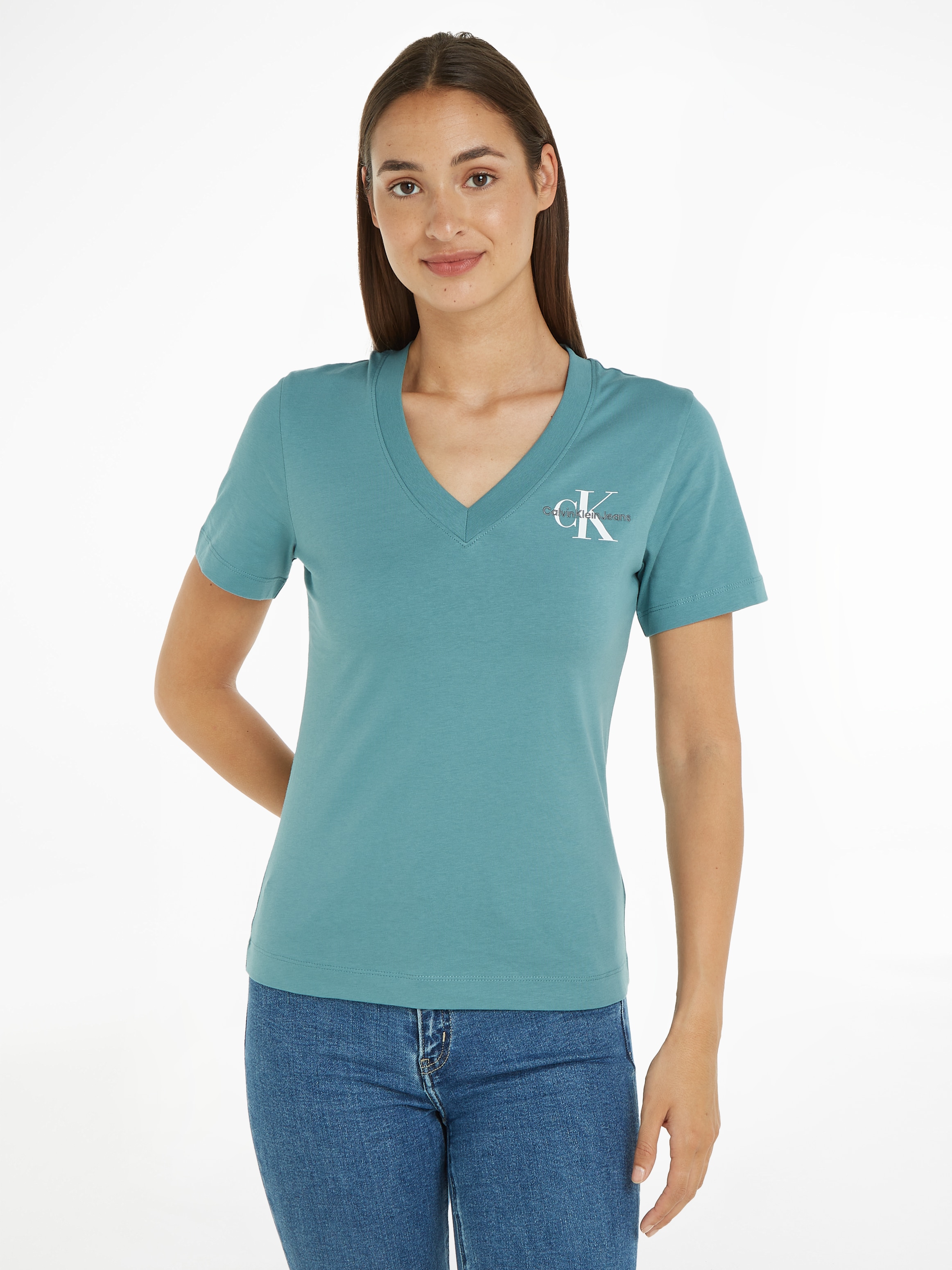 Jeans V-NECK SLIM walking Klein Logodruck | »MONOLOGO kaufen mit Calvin TEE«, V-Shirt I\'m