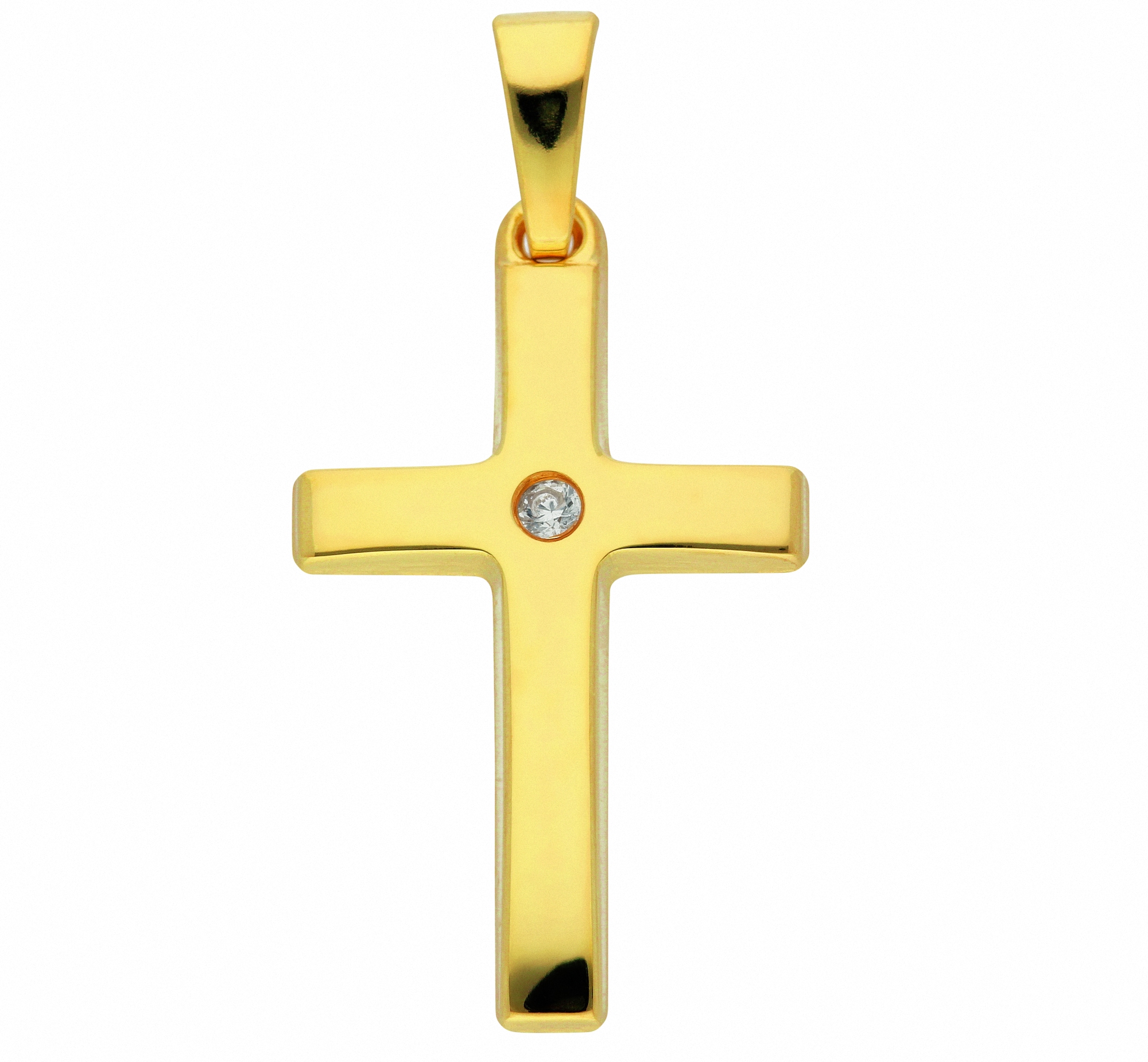 Adelia´s Kette mit Anhänger Anhänger mit online I\'m mit - Zirkonia«, Kreuz »333 | Schmuckset Set Gold walking Halskette kaufen