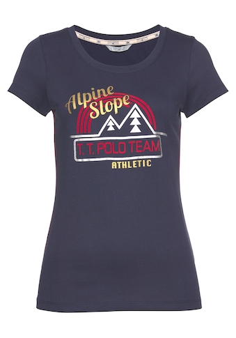 T-Shirt, mit winterlichen Frontdruck im Alpine-Desing