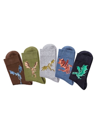 H.I.S Socken, (5 Paar), mit unterschiedlichen Drachen Motiven kaufen