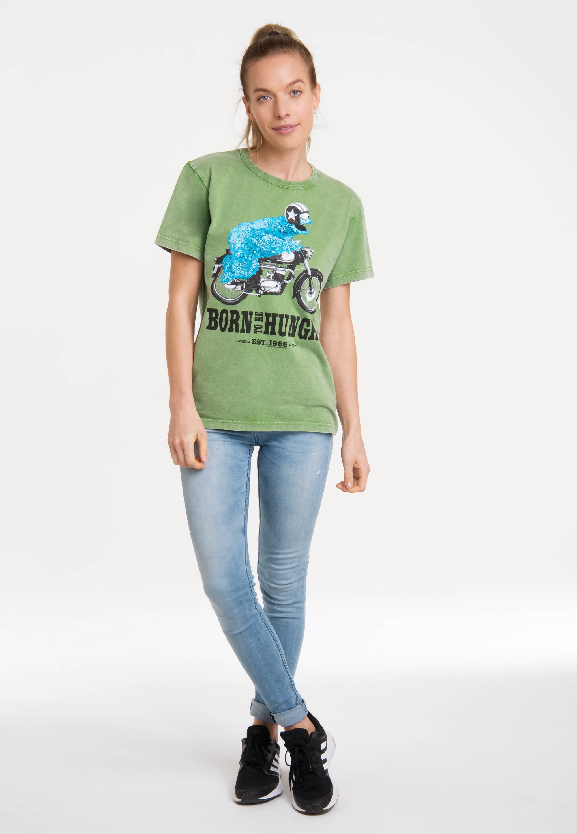 LOGOSHIRT T-Shirt »Sesamstrasse - bestellen Krümelmonster lizenziertem Motorrad«, Print mit
