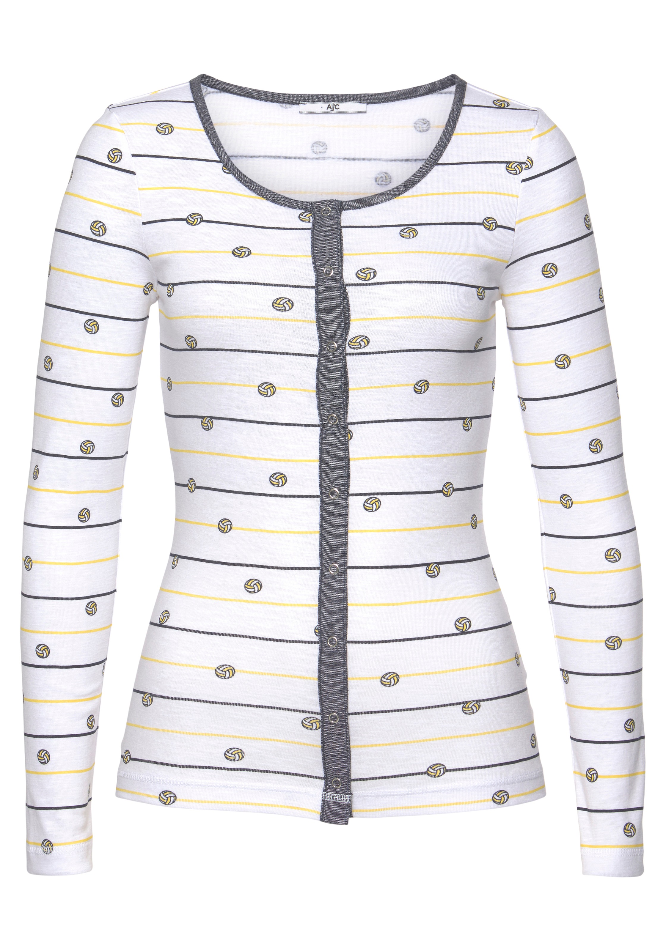AJC Shirtjacke, (Set, mit Top), Shirtjacke im angesagten Streifenlook oder Uni, im Set mit Top