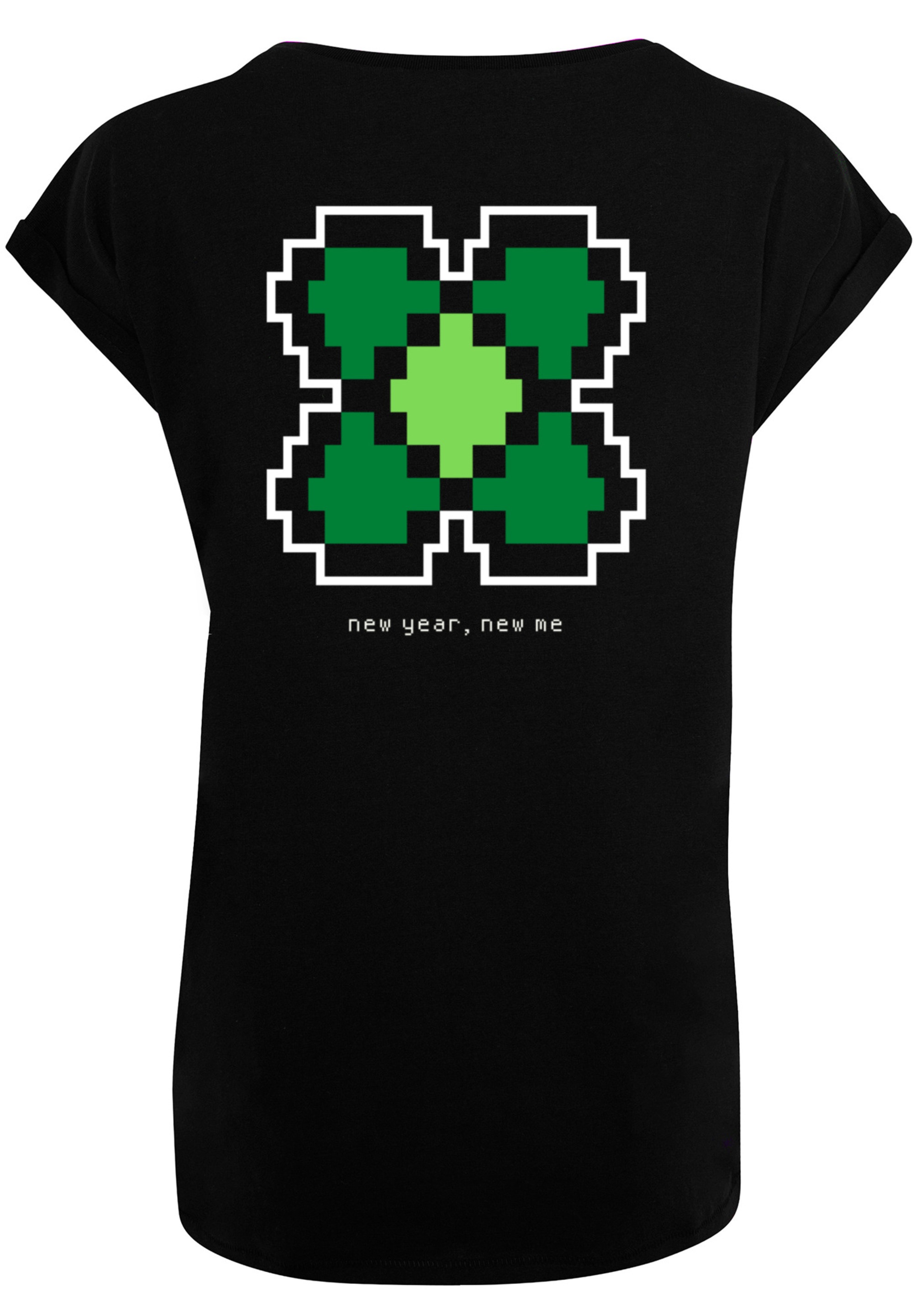 F4NT4STIC T-Shirt »Silvester Happy New Year Kleeblatt«, | walking shoppen Print I\'m Pixel