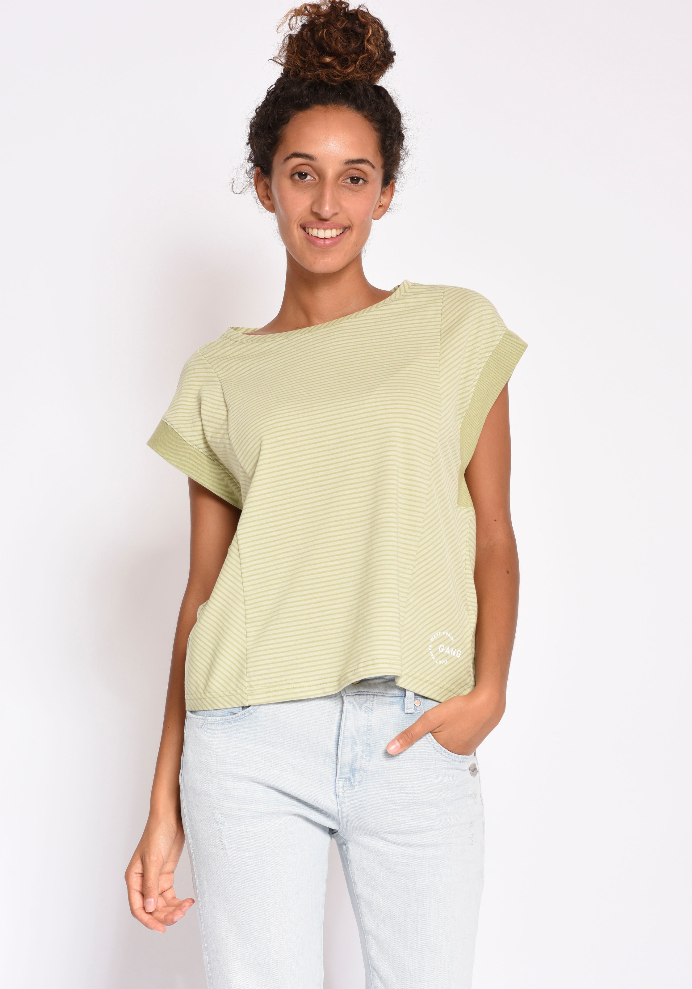 GANG T-Shirt »94GWYN SHIRT«, im zarten Streifen-Design mit Ripp-Einsatz am  Ärmel kaufen | I\'m walking