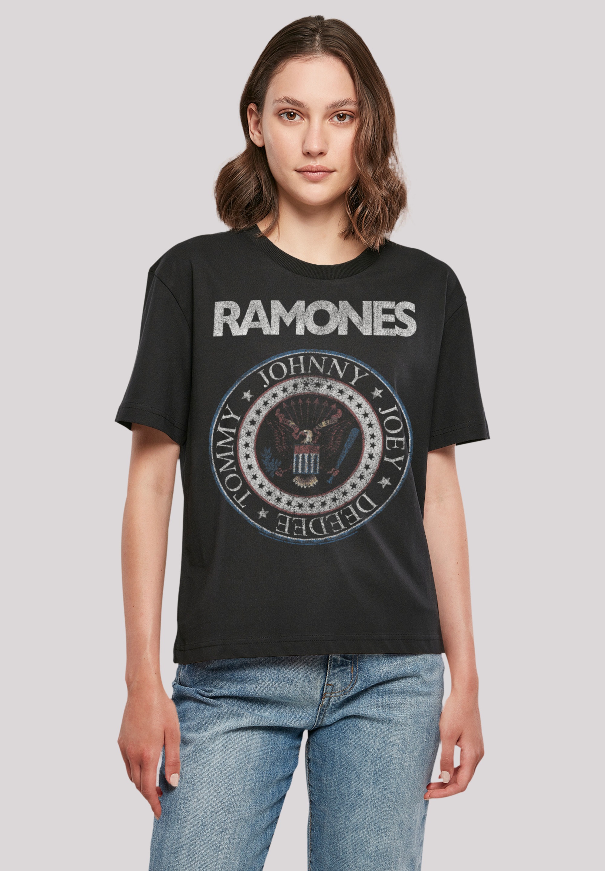F4NT4STIC T-Shirt »Ramones Musik online Rock-Musik White Band kaufen Qualität, I\'m | And Rock Red Premium Seal«, Band, walking