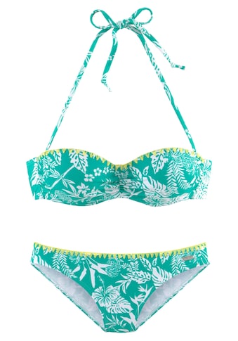 Venice Beach Bügel-Bandeau-Bikini, mit kontrasfarbener Häkelkante kaufen