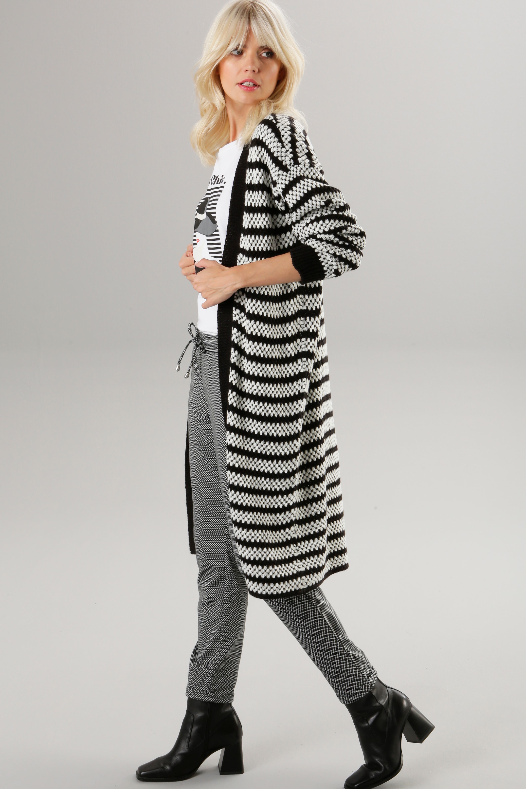 Aniston SELECTED Strickjacke, Streifen-Muster mit kaufen