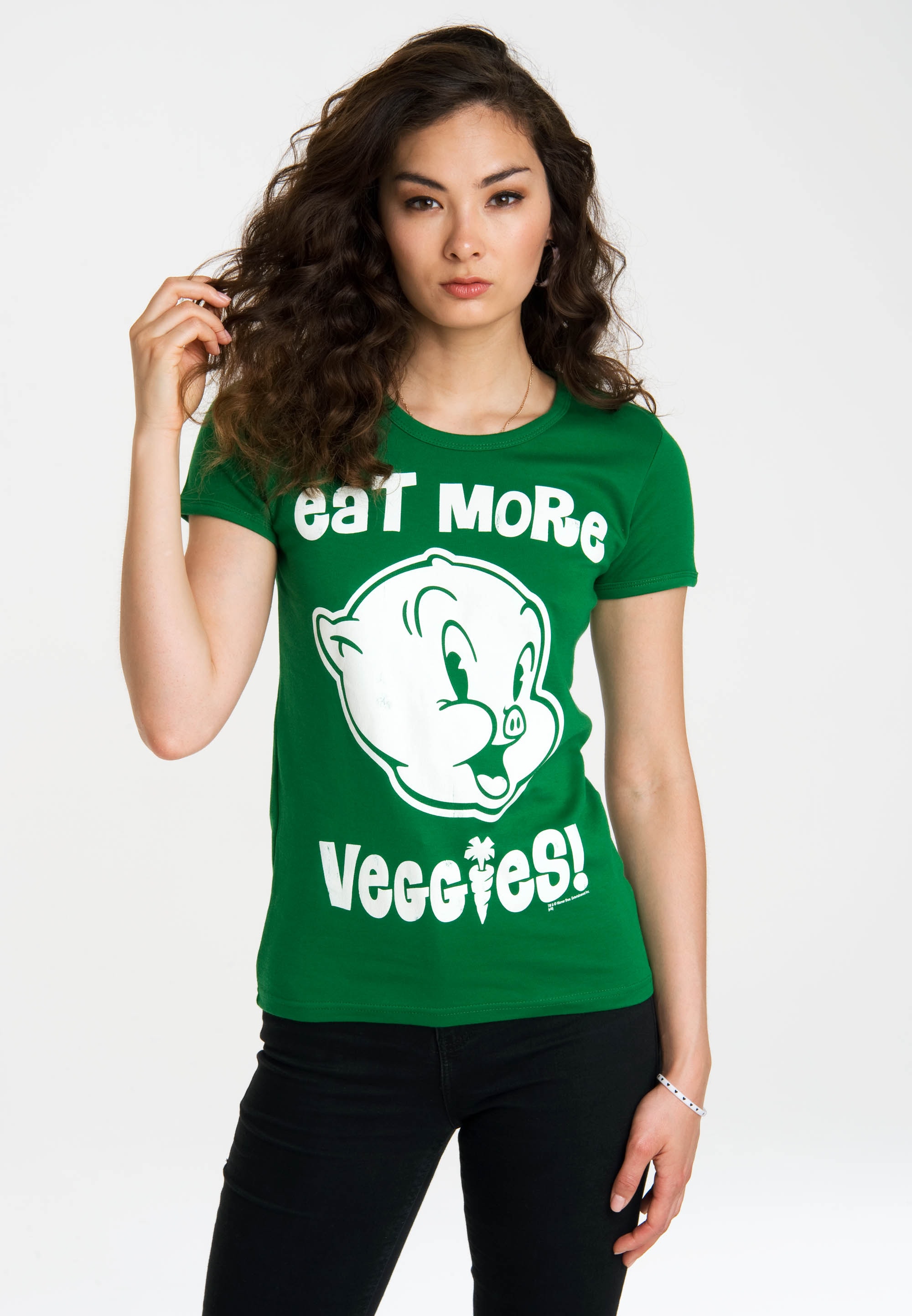 More Originaldesign LOGOSHIRT T-Shirt lizenzierten Eat Tunes Veggies«, mit - bestellen »Looney