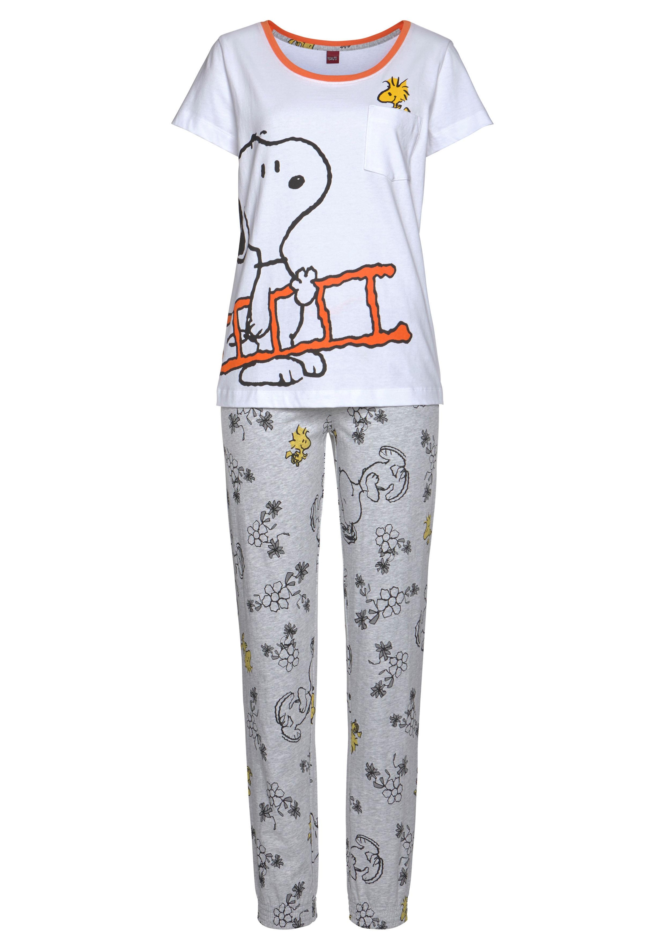 Peanuts Pyjama, (2 tlg., Rechnung und Druck Woodstock Wäsche Snoopy mit bestellen & Stück), 1 auf
