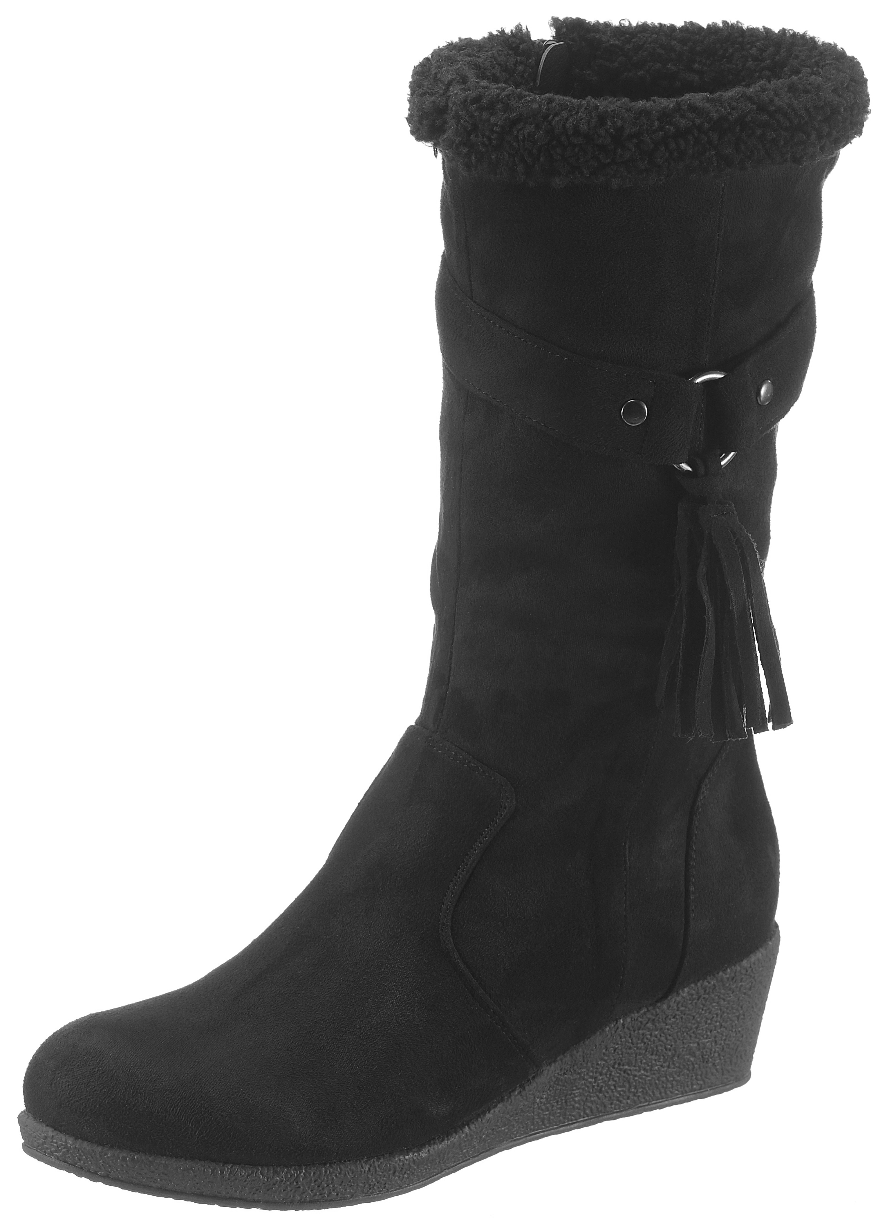 Winterboots, mit Zierriemchen mit Fransen