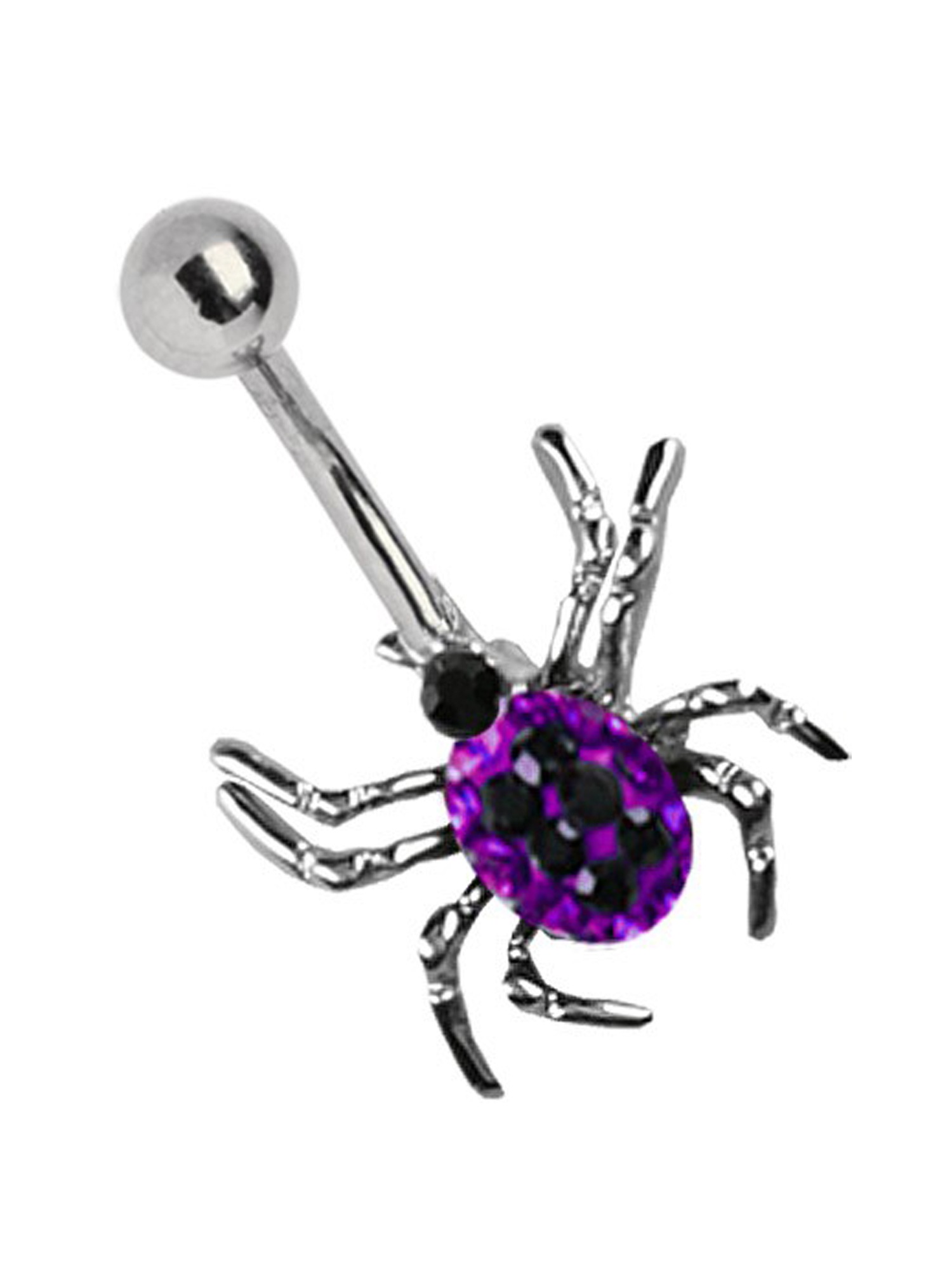 Adelia´s Bauchnabelpiercing Piercing  Piercing Bauchnabelpiercing, Titan Bauchnabel Piercing Banane Spinne mit Steinen