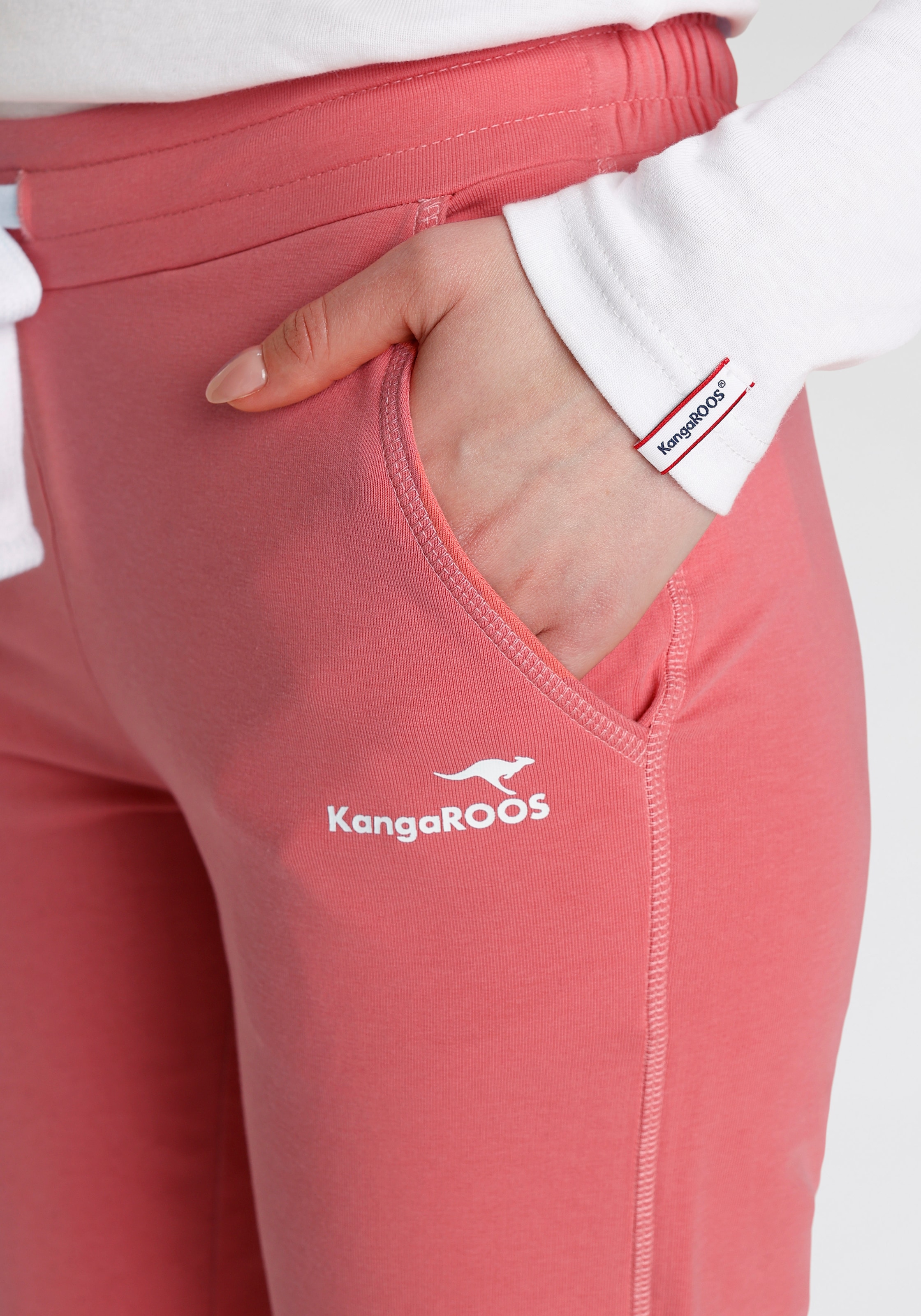Wäsche mit Rechnung Jogginghose, KangaROOS bestellen 7/8-Länge Logo-Druck auf & in