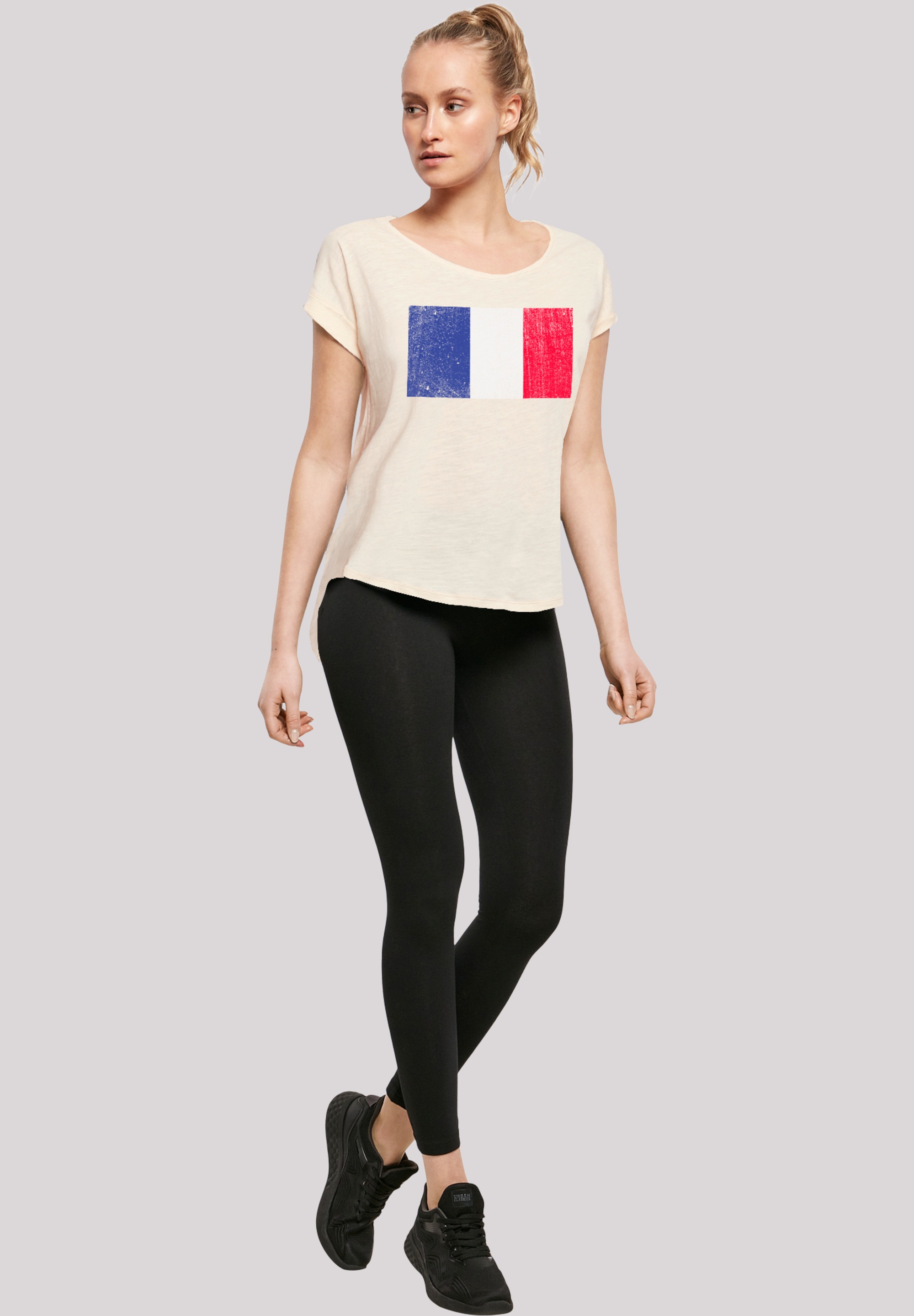 »France shoppen Frankreich Print T-Shirt F4NT4STIC distressed«, Flagge