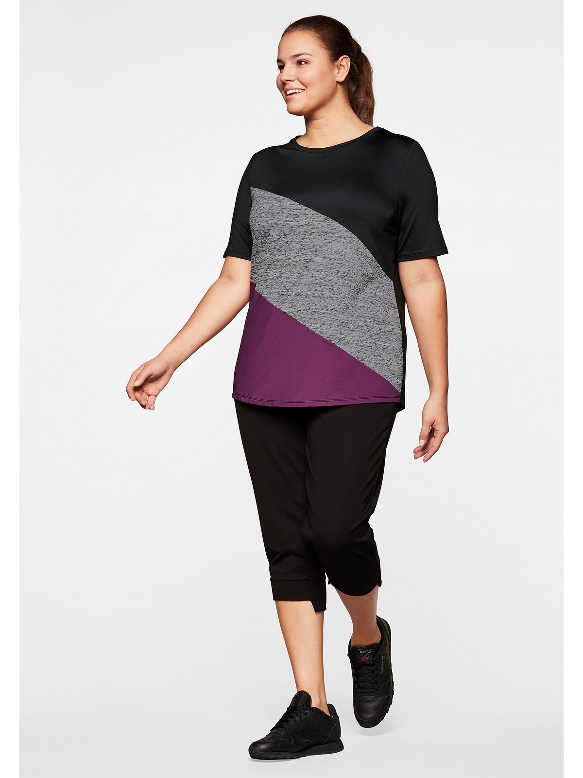 shoppen mit »Funktionsshirt«, T-Shirt Sheego atmungsaktiv Colourblocking,