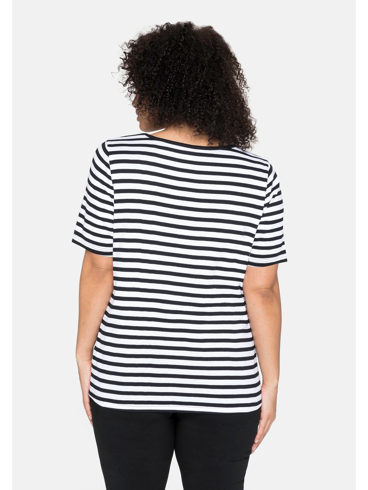 Sheego T-Shirt »Große aus Größen«, Rippware bestellen Ringel, garngefärbtem mit