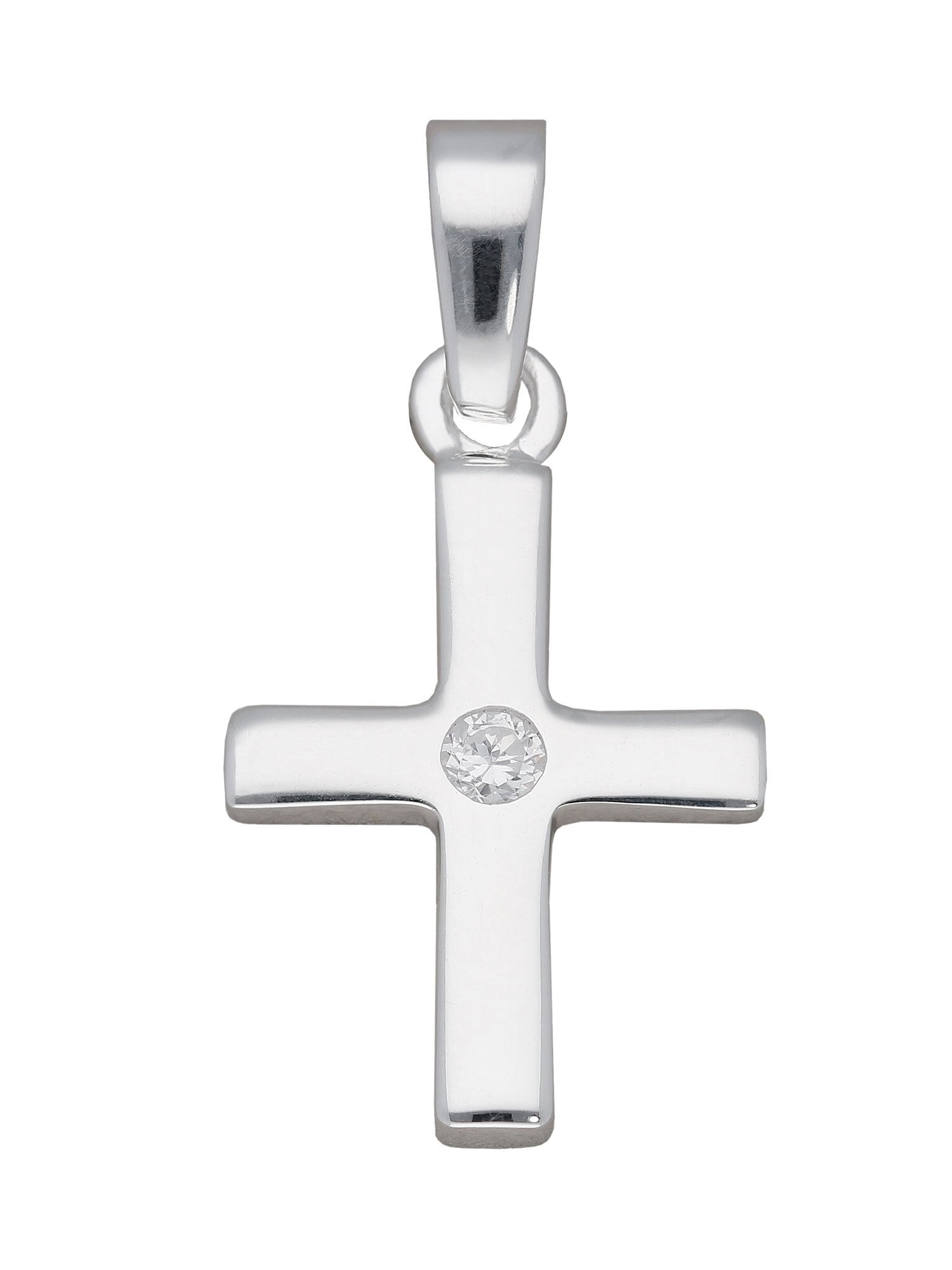 Adelia´s Kettenanhänger 925 Kreuz mit Anhänger Herren Silberschmuck Zirkonia & für Silber Damen