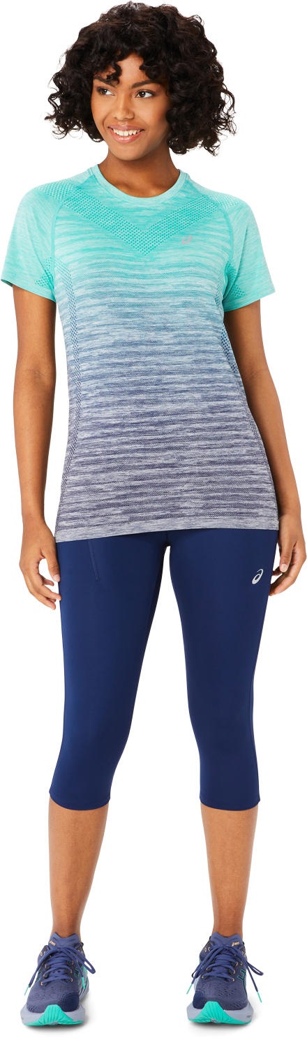 ASICS Damen Laufen Und Yoga Sportbekleidung Capri Leggings, Grau