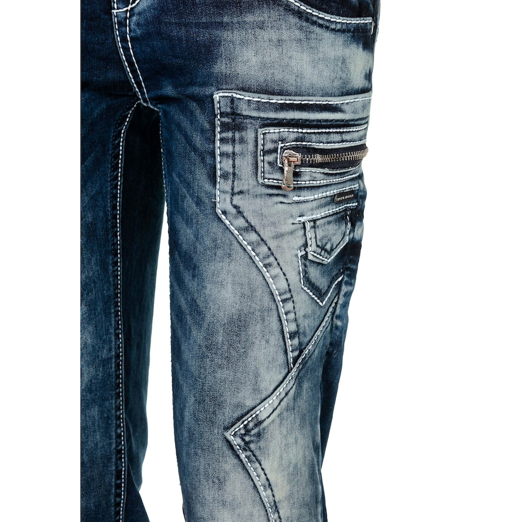 Cipo & Baxx Bequeme Jeans mit niedriger Taille in Skinny Fİt