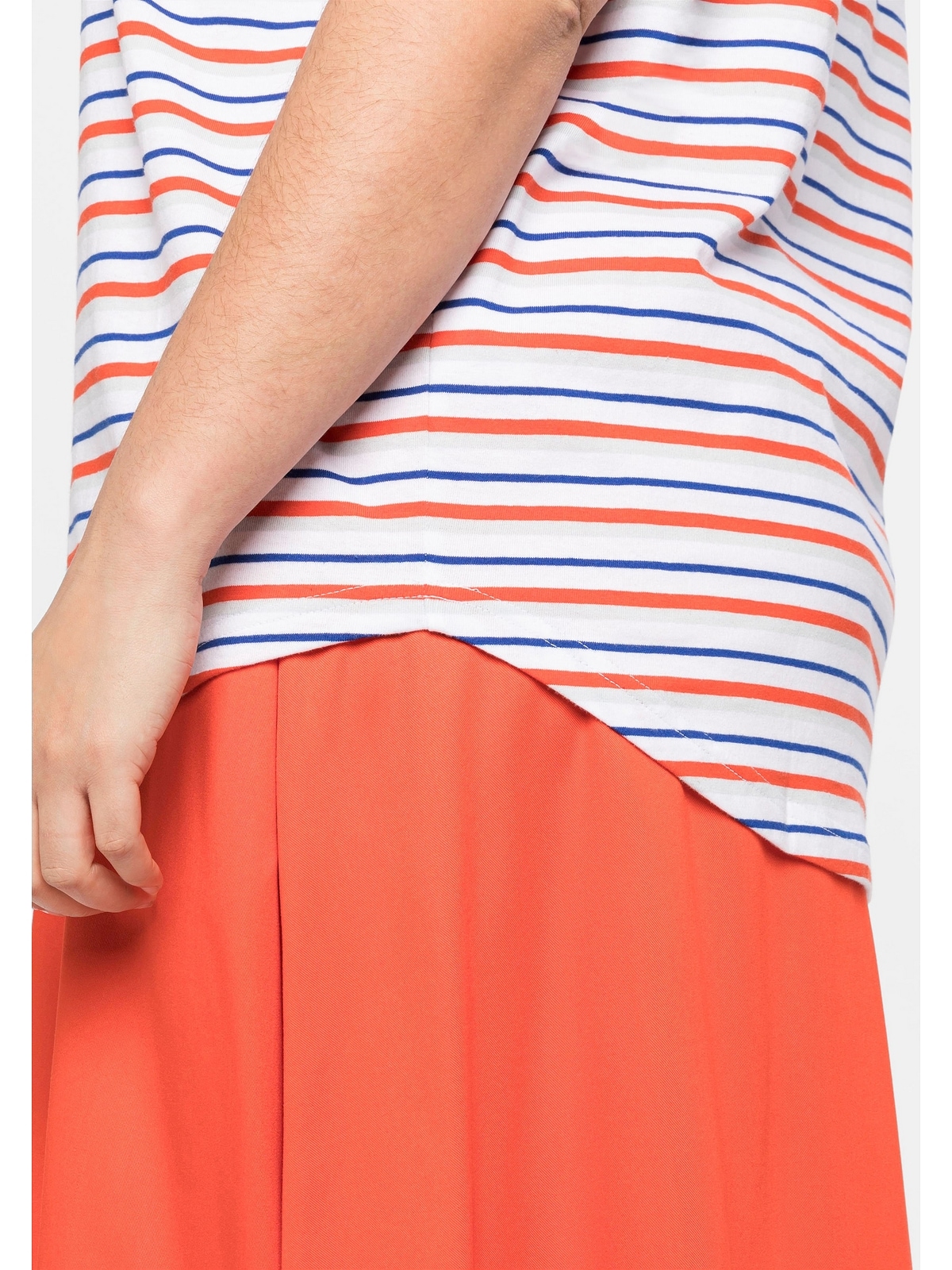 Sheego T-Shirt »Große mit Rücken Größen«, und Ringeln bestellen verlängertem garngefärbten