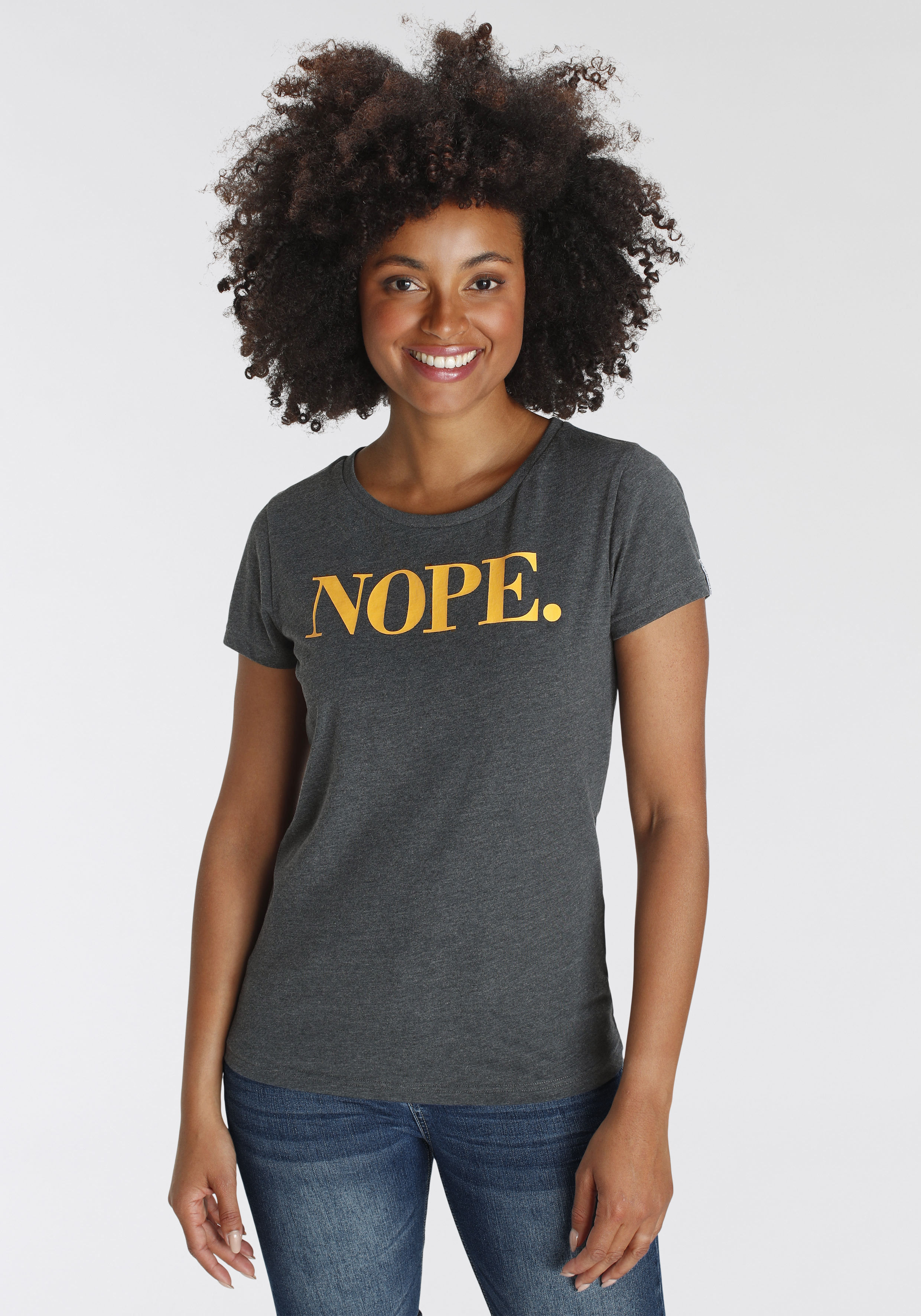 T-Shirt, mit Statement-Print vorne