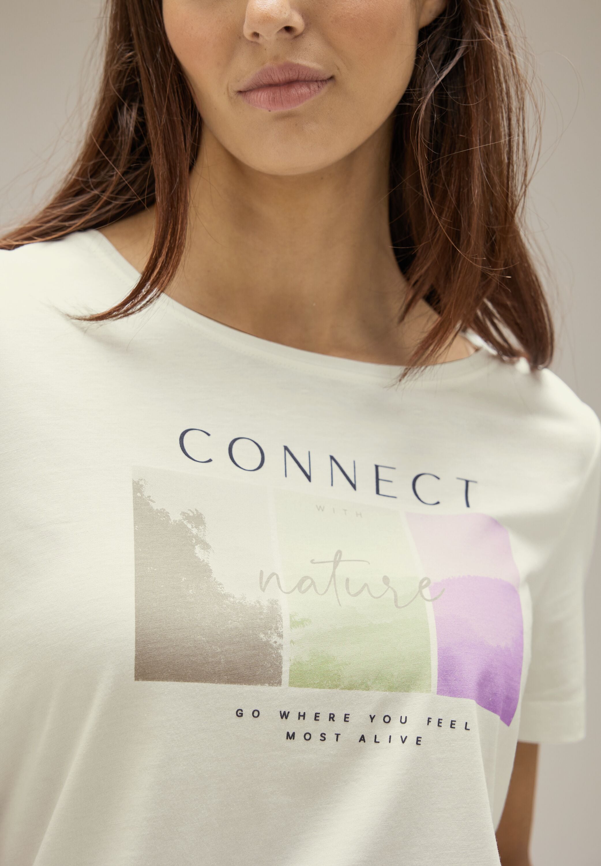 Versandkosten STREET ONE T-Shirt, mit Fotoprint Wording online und