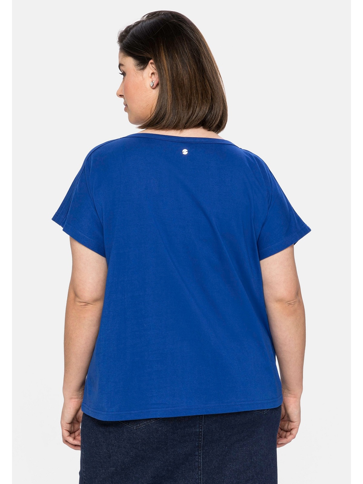 Sheego T-Shirt »Große Größen«, mit U-Boot-Ausschnitt und Kontrastdruck |  I'm walking