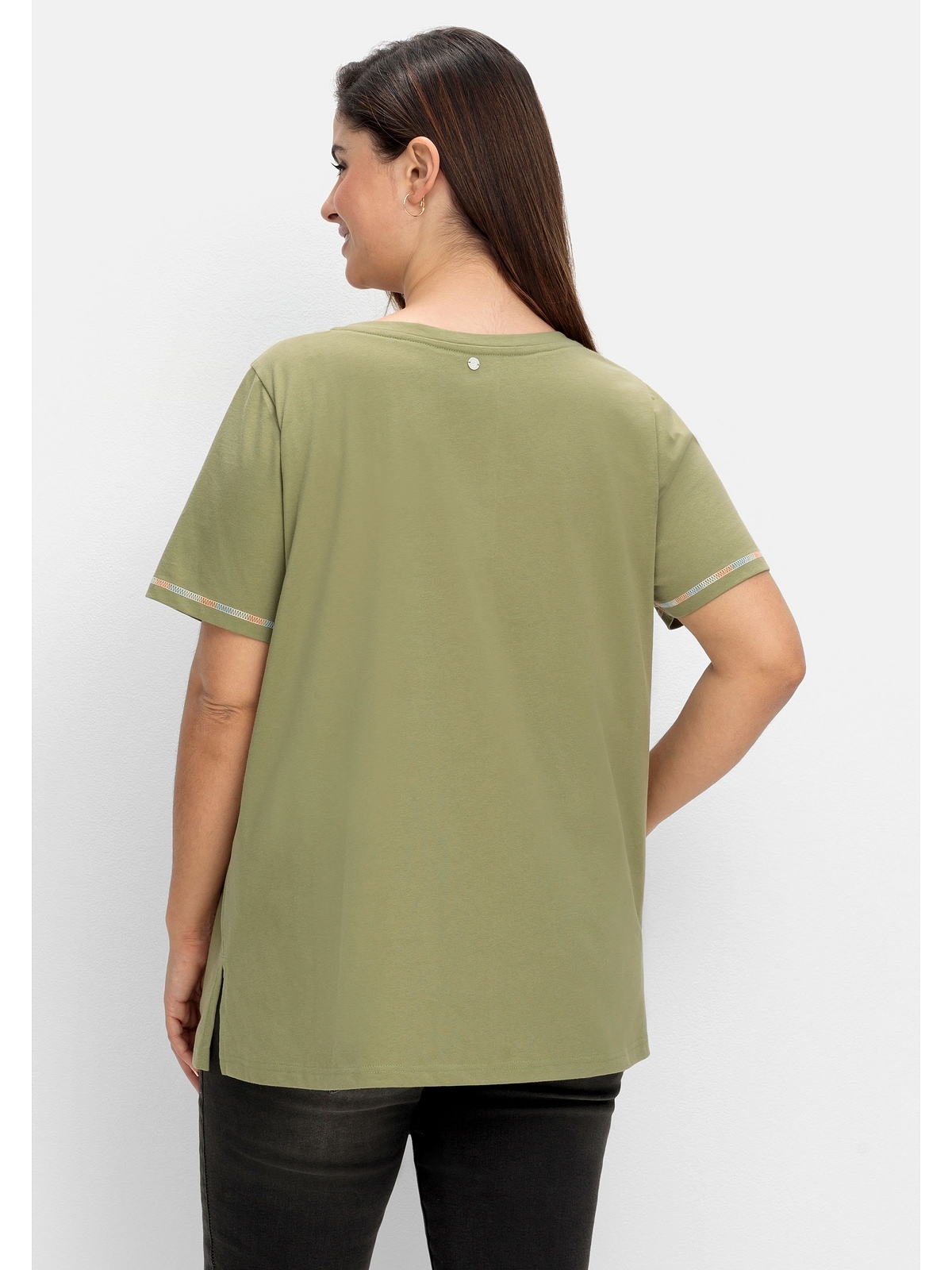shoppen Größen«, Sheego mit Karreeausschnitt T-Shirt walking »Große I\'m |