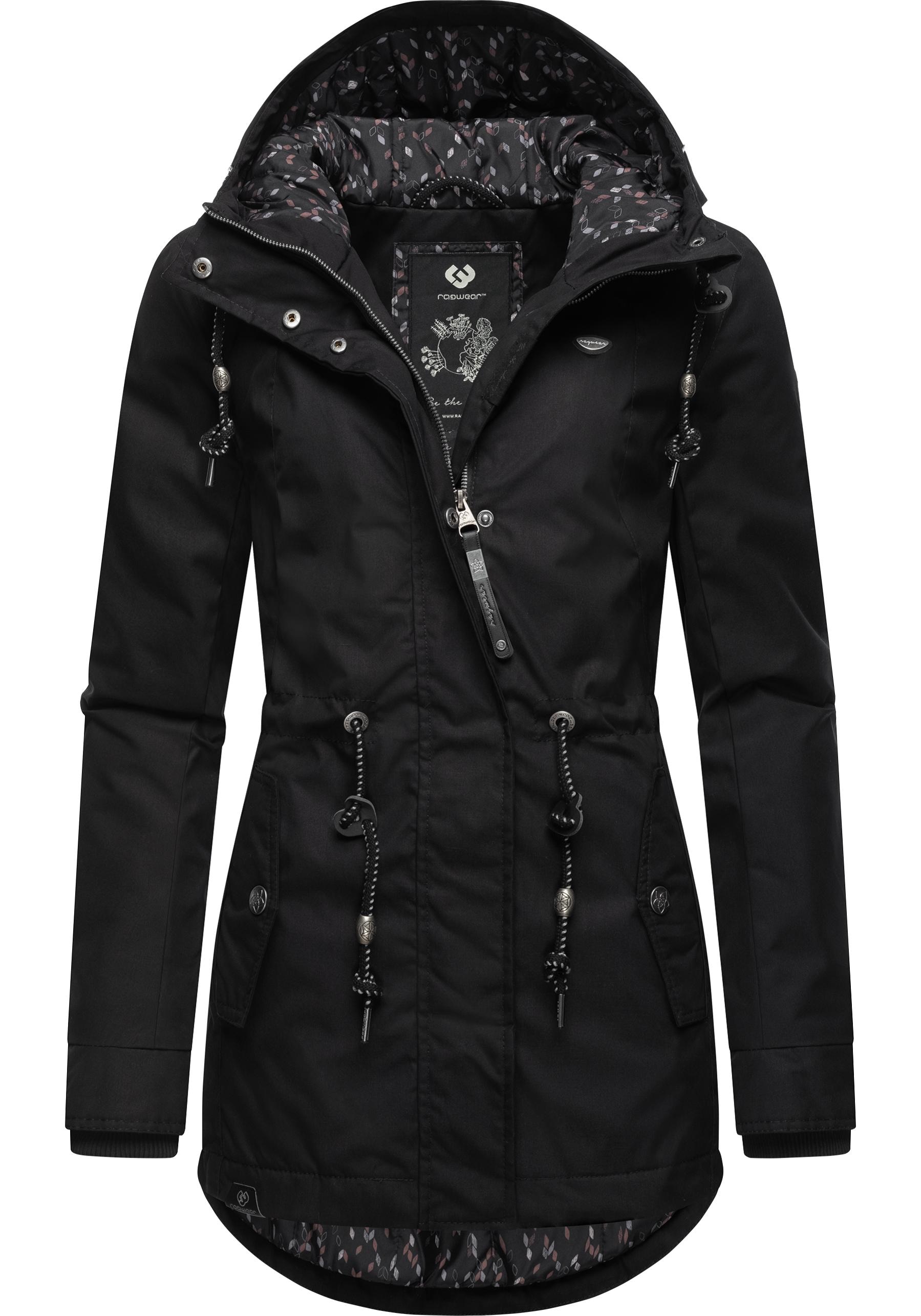Qualität ist garantierte Zufriedenheit! Ragwear Winterjacke »Monadis Black für mit Winterparka kalte Jahreszeit die Kapuze, online stylischer Label«