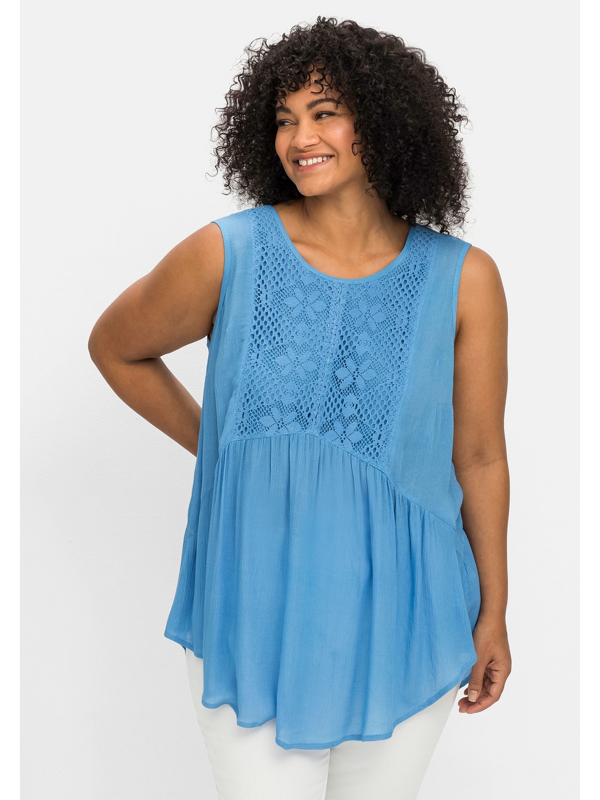 sheego by Joe Browns Spitzentop »Top«, mit Crochet-Spitze und Zipfelsaum kaufen