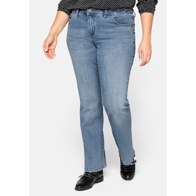 in Größen«, Sheego mit walking Bootcut-Jeans online Used-Effekten | 5-Pocket-Form, »Große I\'m