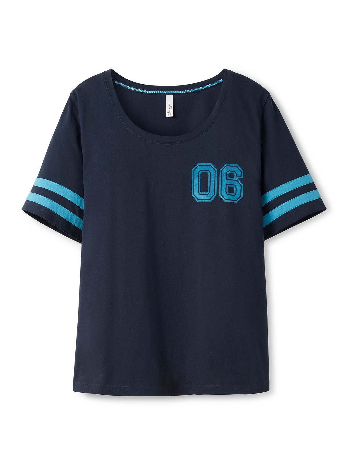 Sheego T-Shirt Große und mit Streifen College-Stil Flockprint Größen im