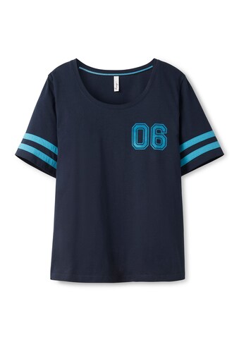 Sheego T-Shirt »Große Größen«, im College-Stil, mit Flockprint und Streifen kaufen