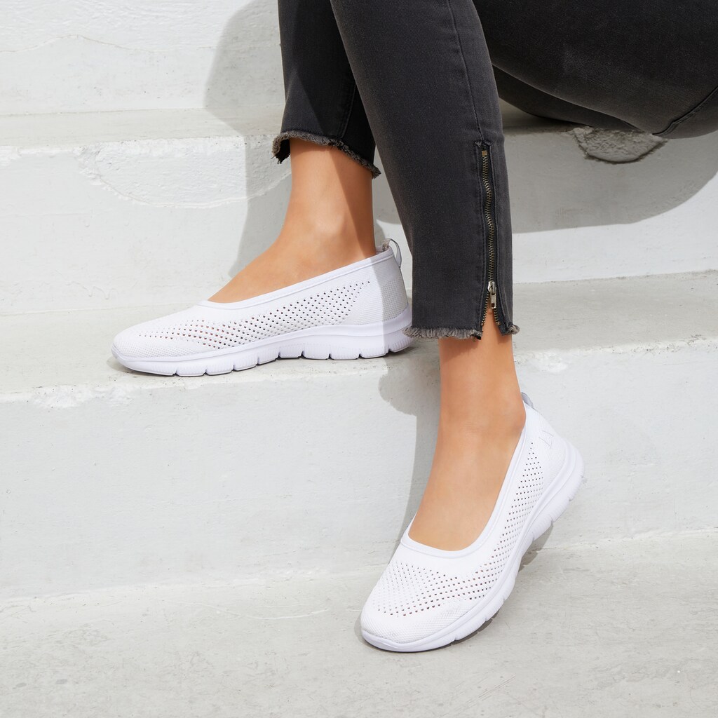 LASCANA Sneaker Ballerinas, ultraleichter Slipper aus leichtem Mesh mit weicher Innensohle VEGAN