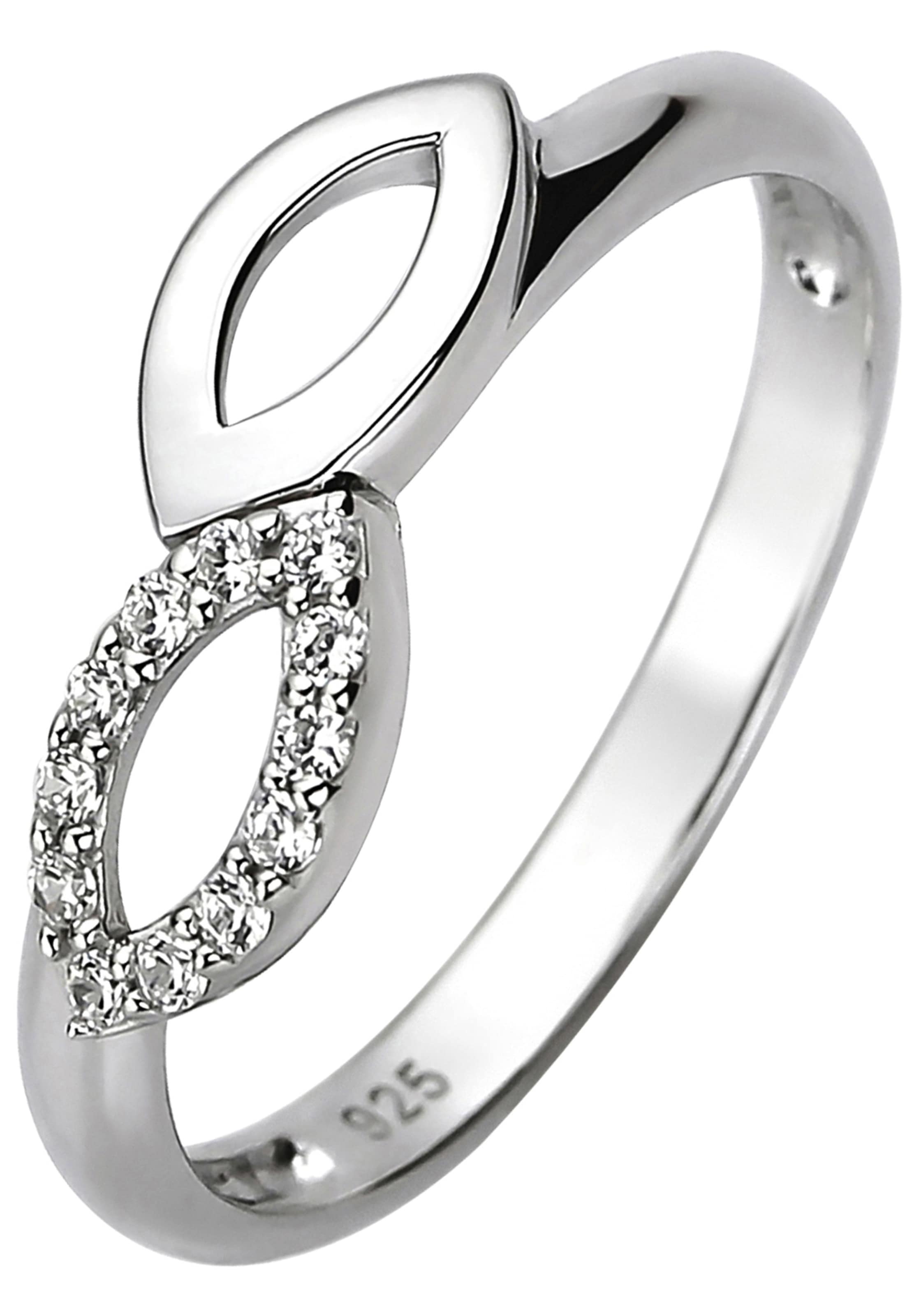 JOBO Fingerring 925 Silber mit 12 Zirkonia