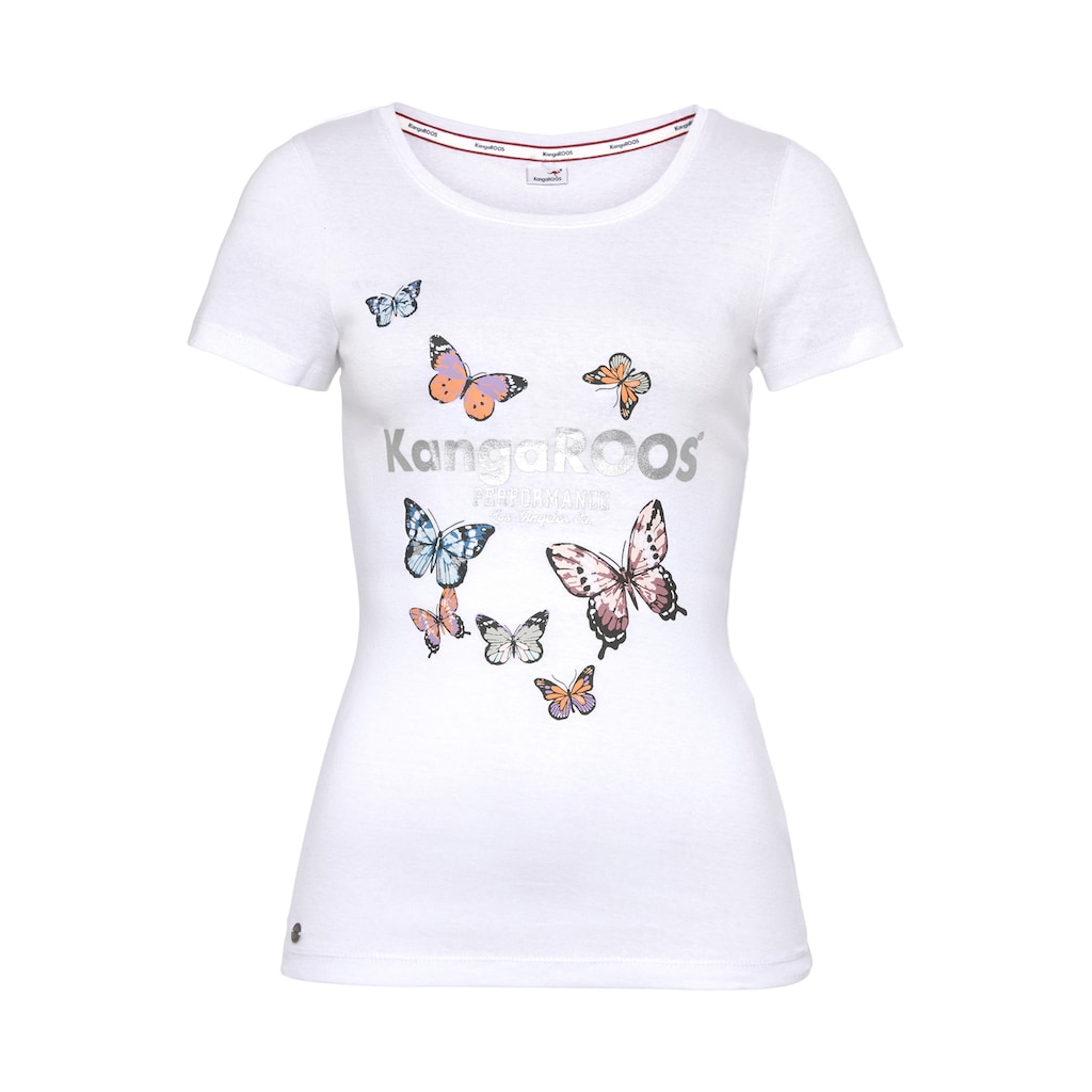 KangaROOS T-Shirt mit süßem Logodruck & Schmetterlingen - NEUE KOLLEKTION