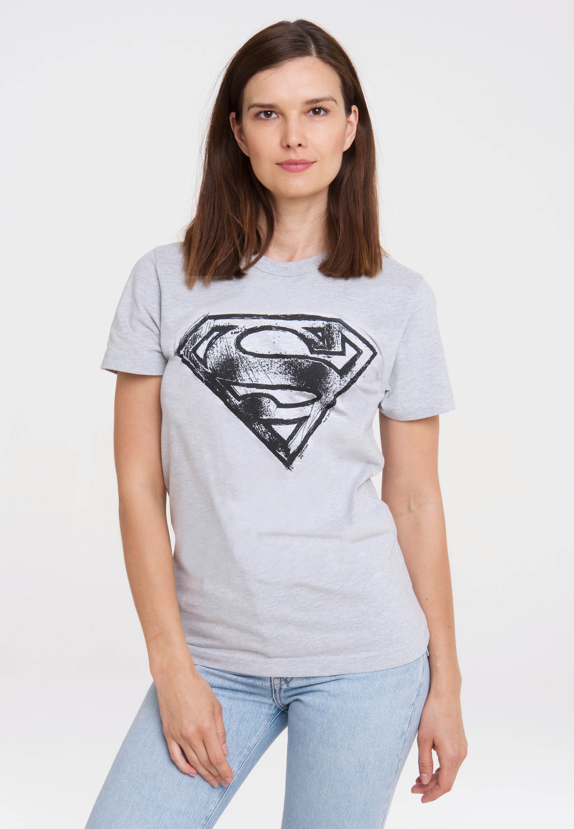 LOGOSHIRT T-Shirt »Superman Scribble Logo«, bestellen walking Superhelden-Print mit I\'m trendigem 