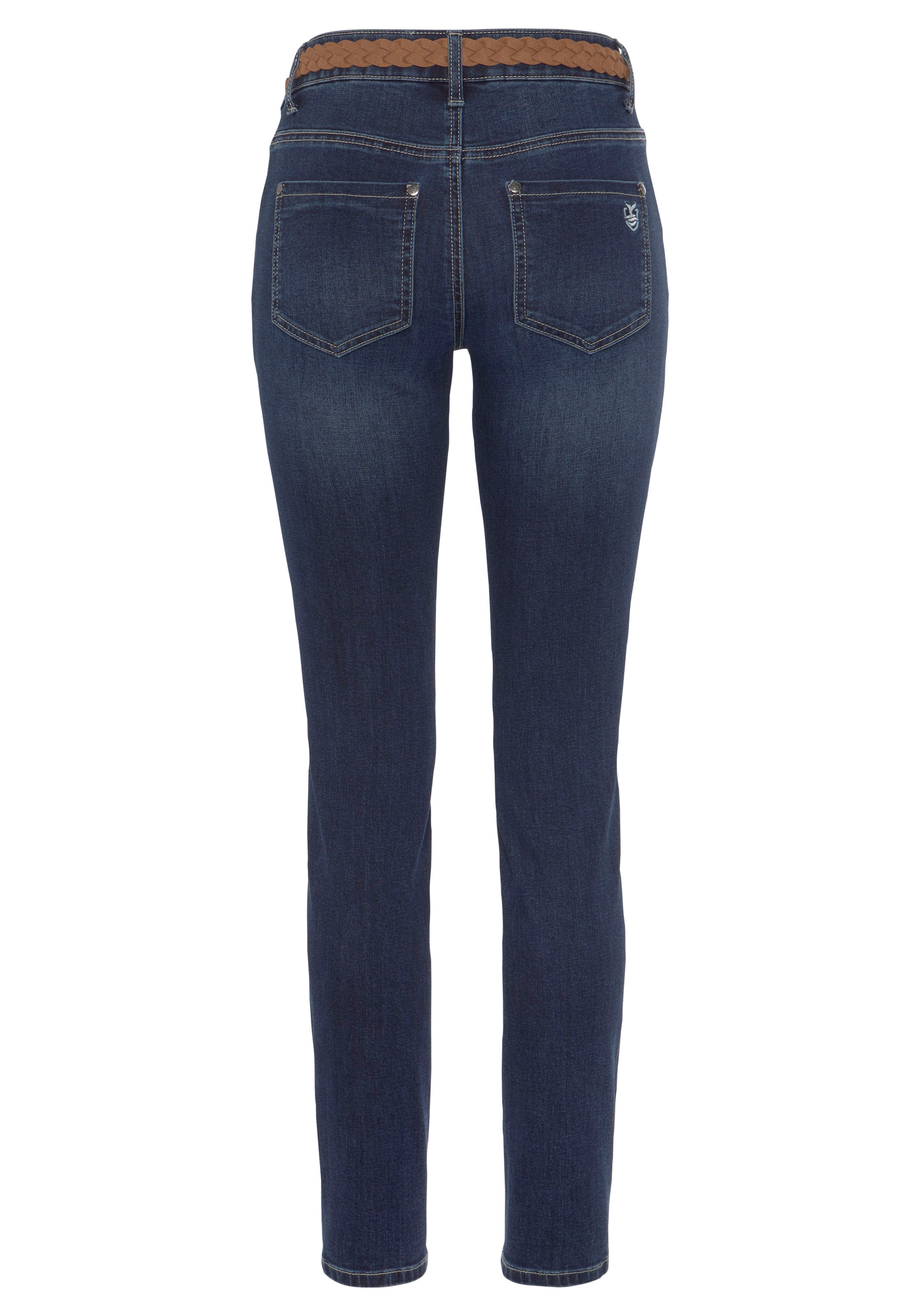 DELMAO Slim-fit-Jeans, (Set, 2 tlg., mit Gürtel), mit modischem  Flechtgürtel ---NEUE MARKE! kaufen
