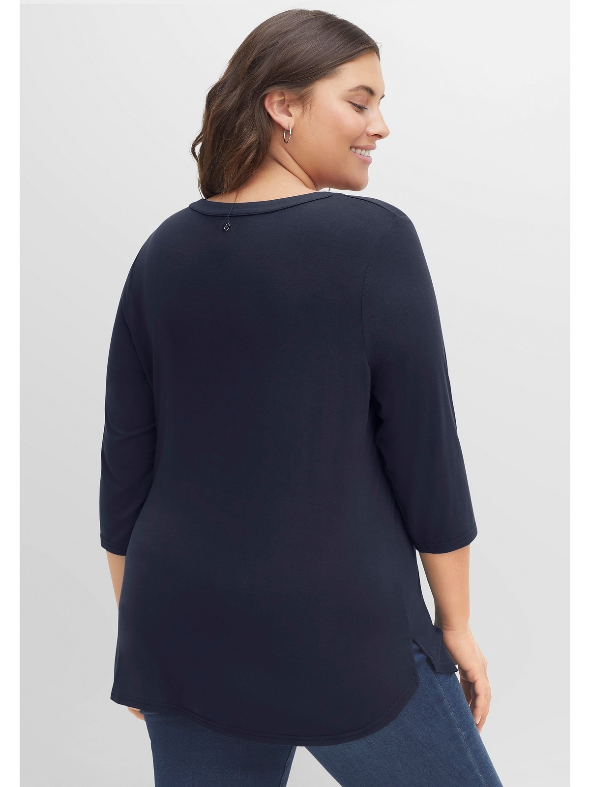 bestellen »Große Sheego aus walking | I\'m Viskosequalität Größen«, fließend-elastischer Blusenshirt