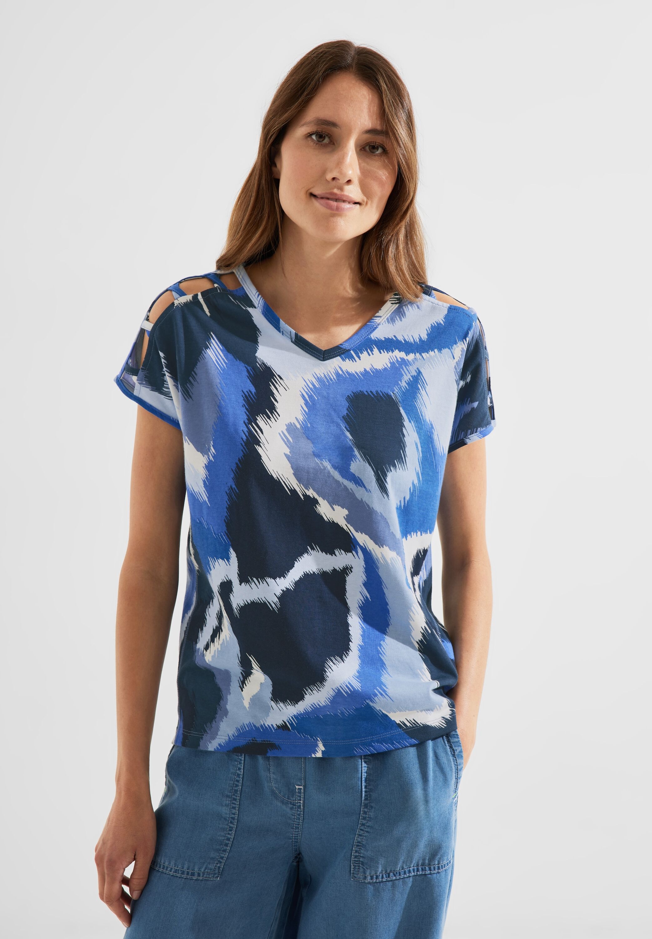 Cecil T-Shirt, mit V-Ausschnitt online kaufen | I'm walking