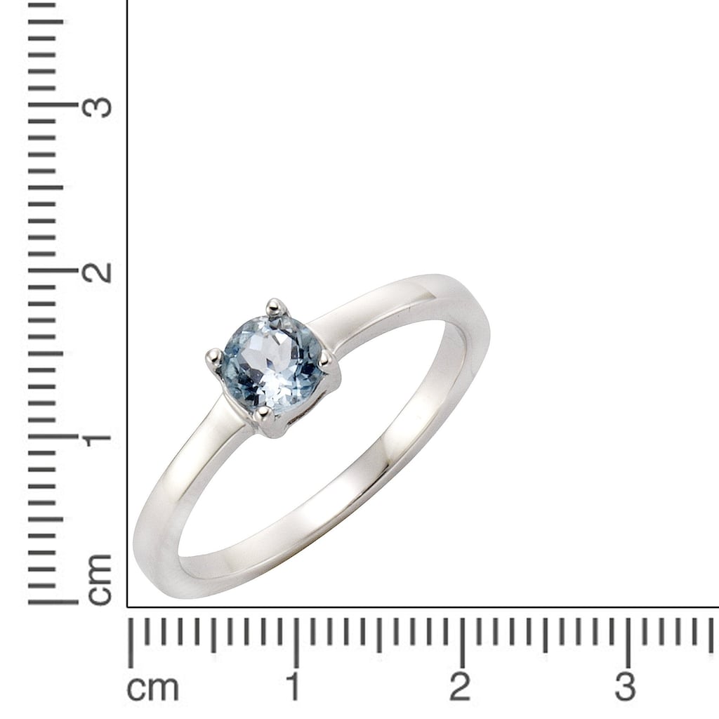 Zeeme Fingerring 925 Sterling Silber Blautopas Ring