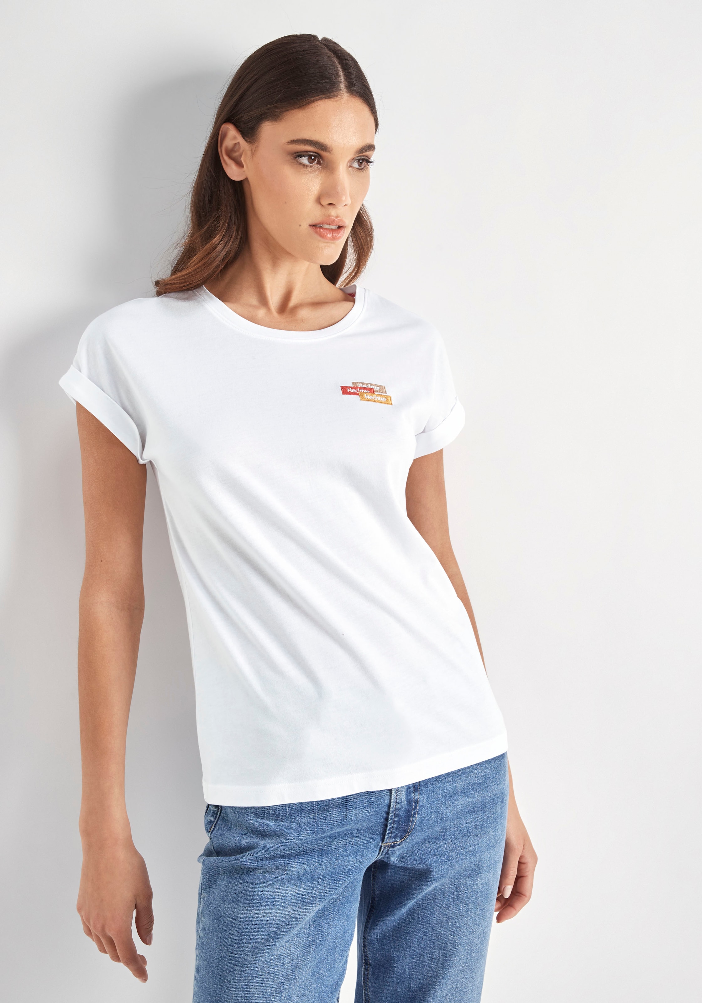 HECHTER PARIS T-Shirt, mit dezenter Logostickerei der Brust auf I\'m walking bestellen 