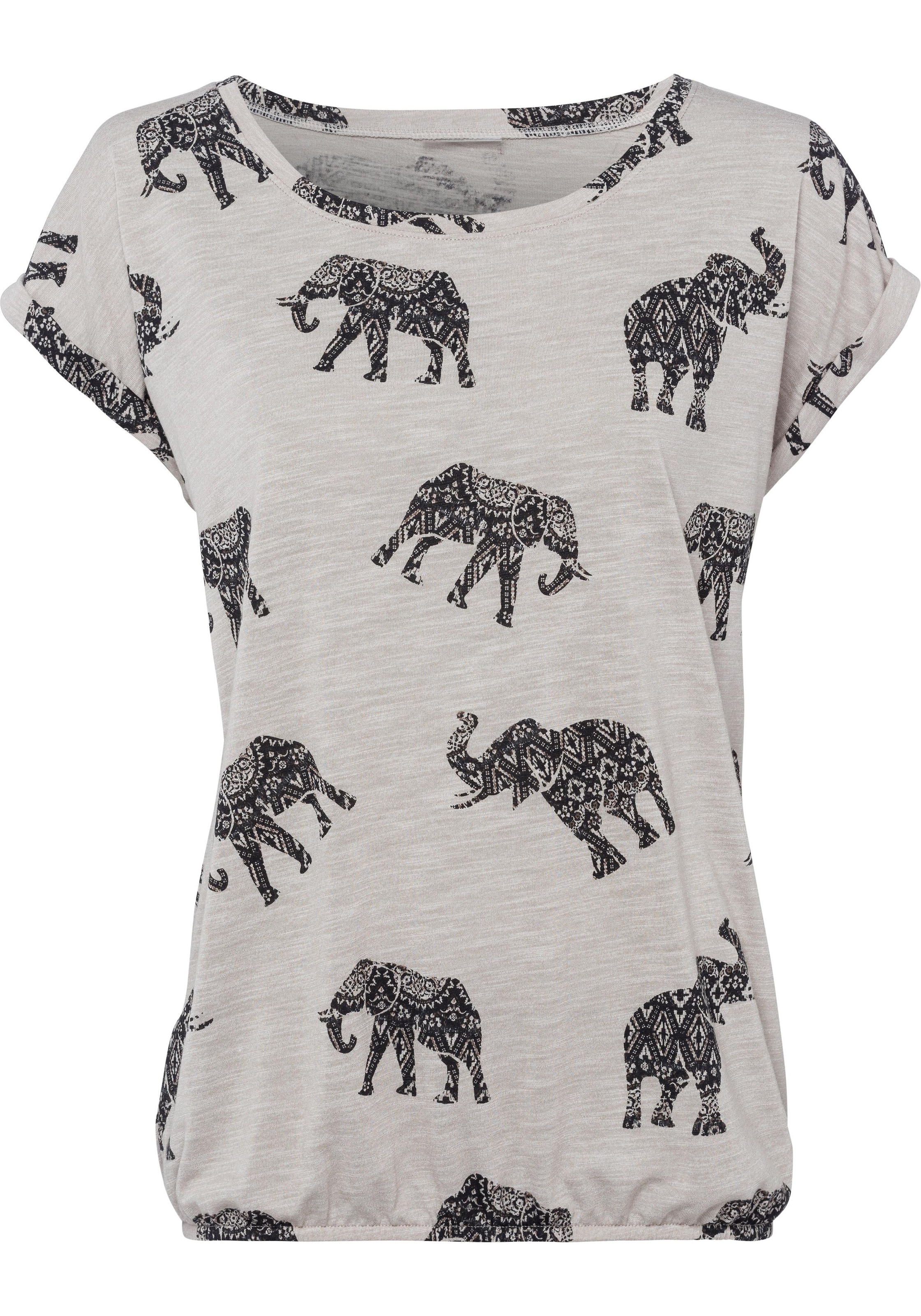 LASCANA Kurzarmshirt, mit I\'m walking Elefanten-Motiv kaufen 