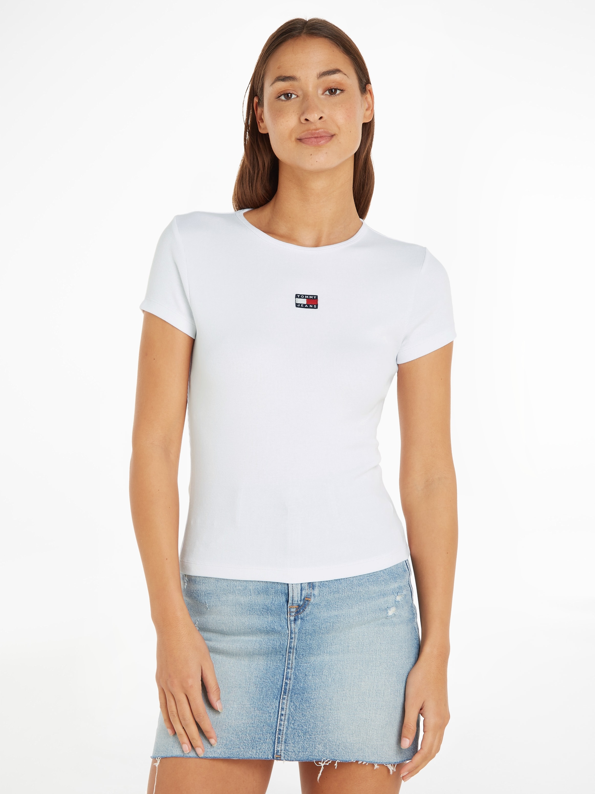Tommy Jeans RIB TEE«, BBY mit T-Shirt »TJW Logobadge kaufen BADGE XS