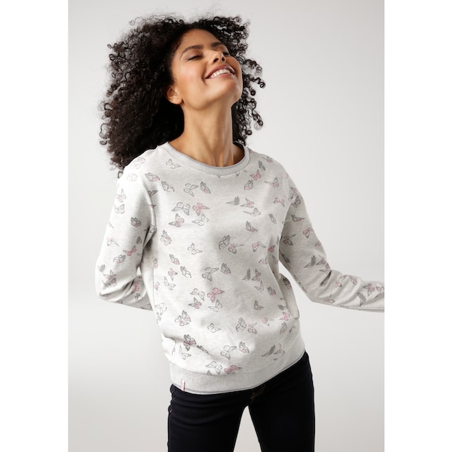 KangaROOS Sweatshirt, mit trendigem Schmetterlings-Allover-Druck shoppen |  I'm walking