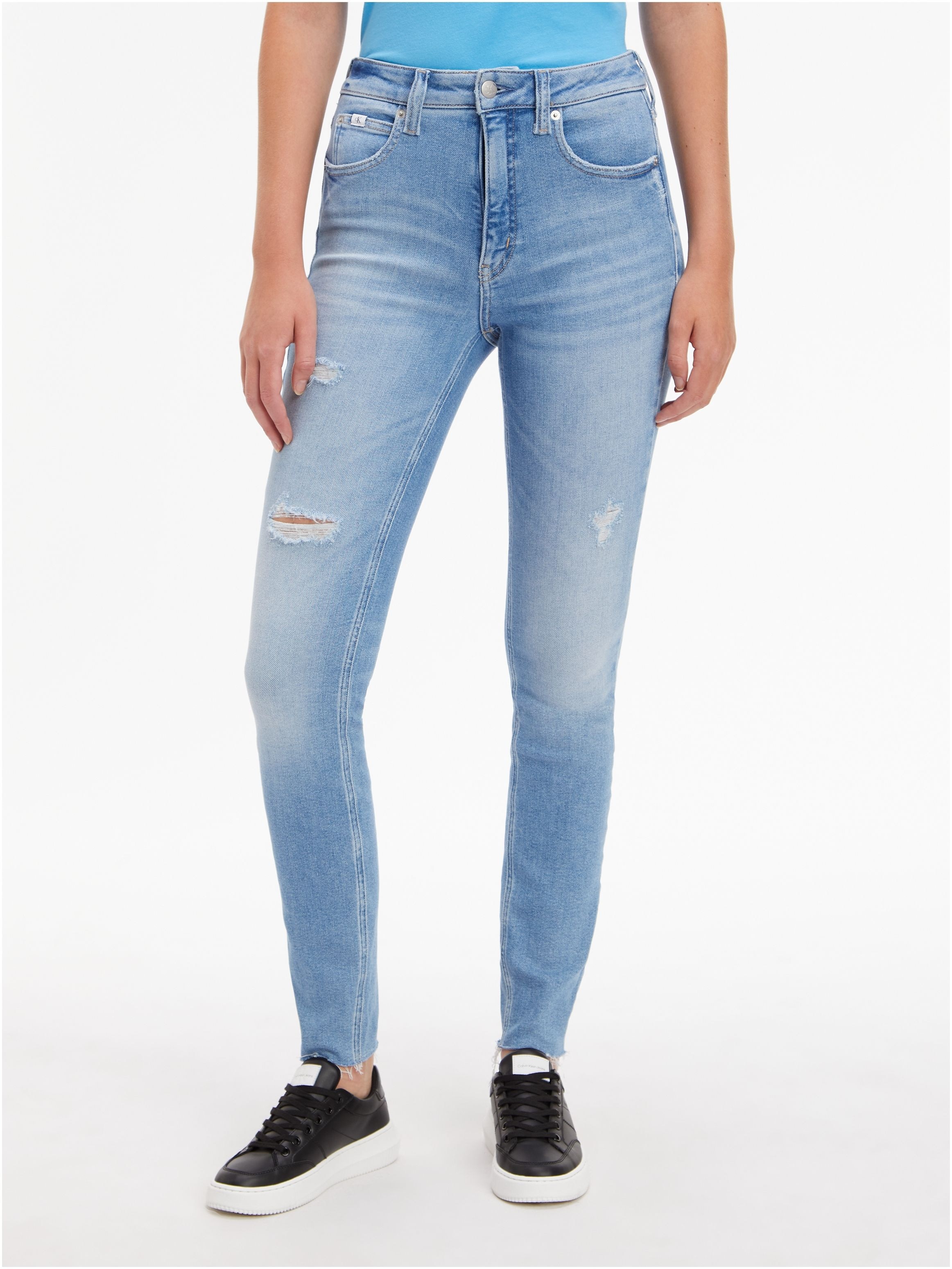 Calvin Klein Jeans Skinny-fit-Jeans, mit offenem, ausgefranstem Abschluss  am Bein online | I'm walking