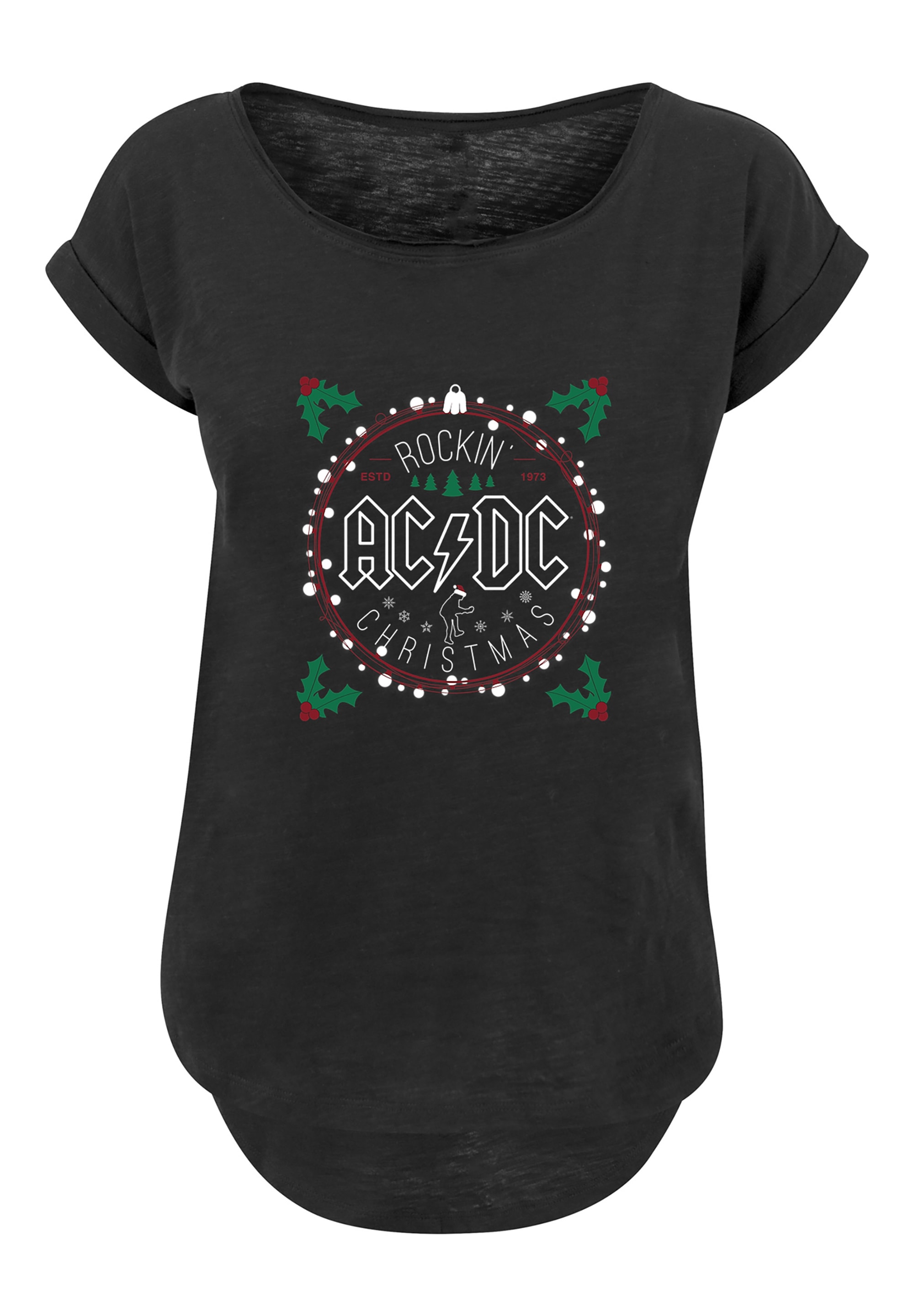 F4NT4STIC T-Shirt »ACDC Rockin Christmas - Premium Rock Metal Musik Fan  Merch«, Damen,Premium Merch,Lang,Longshirt,Bandshirt kaufen | I'm walking